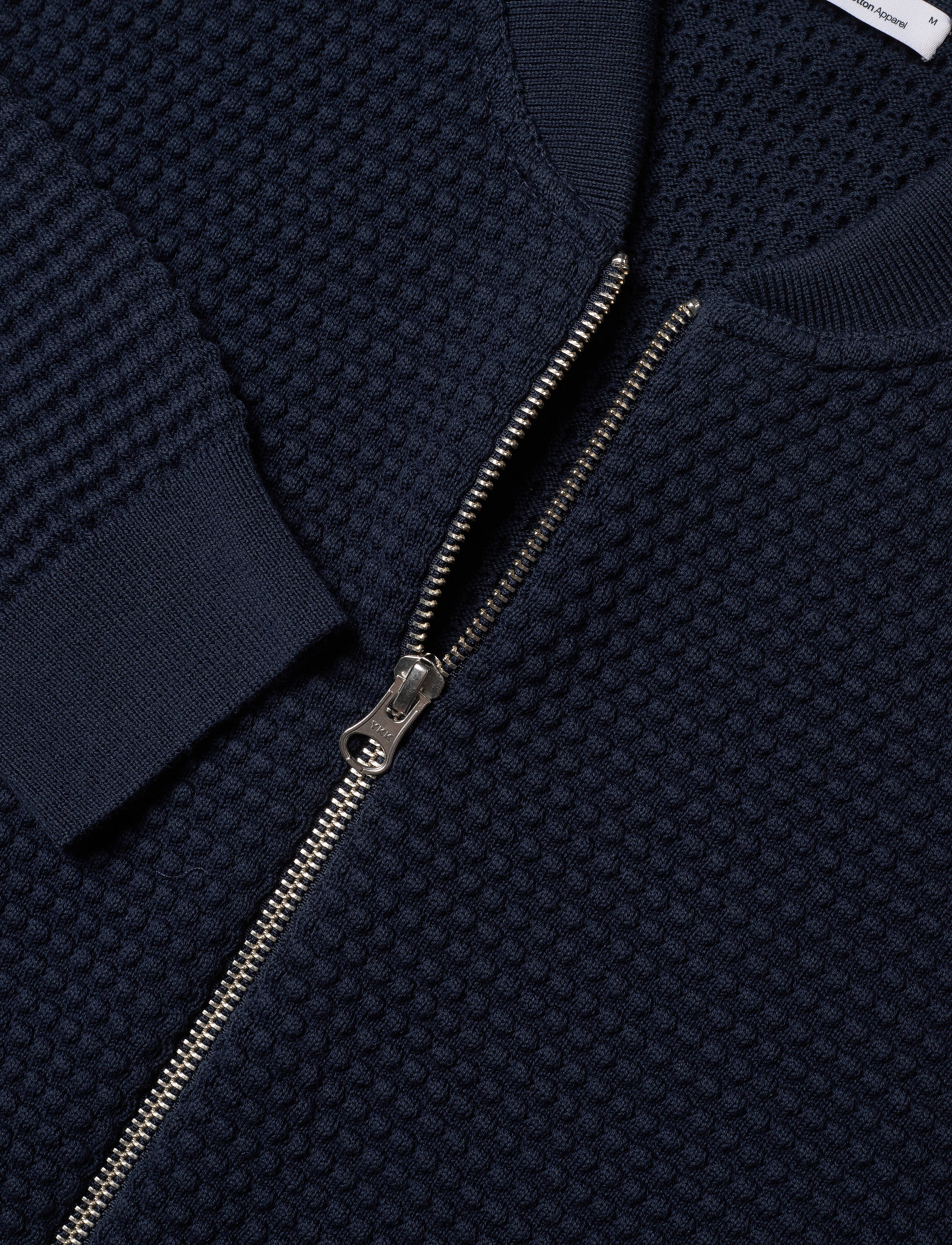 Knowledge Cotton Apparel - FIELD cardigan sailor knit - GOTS/V - total eclipse - 2