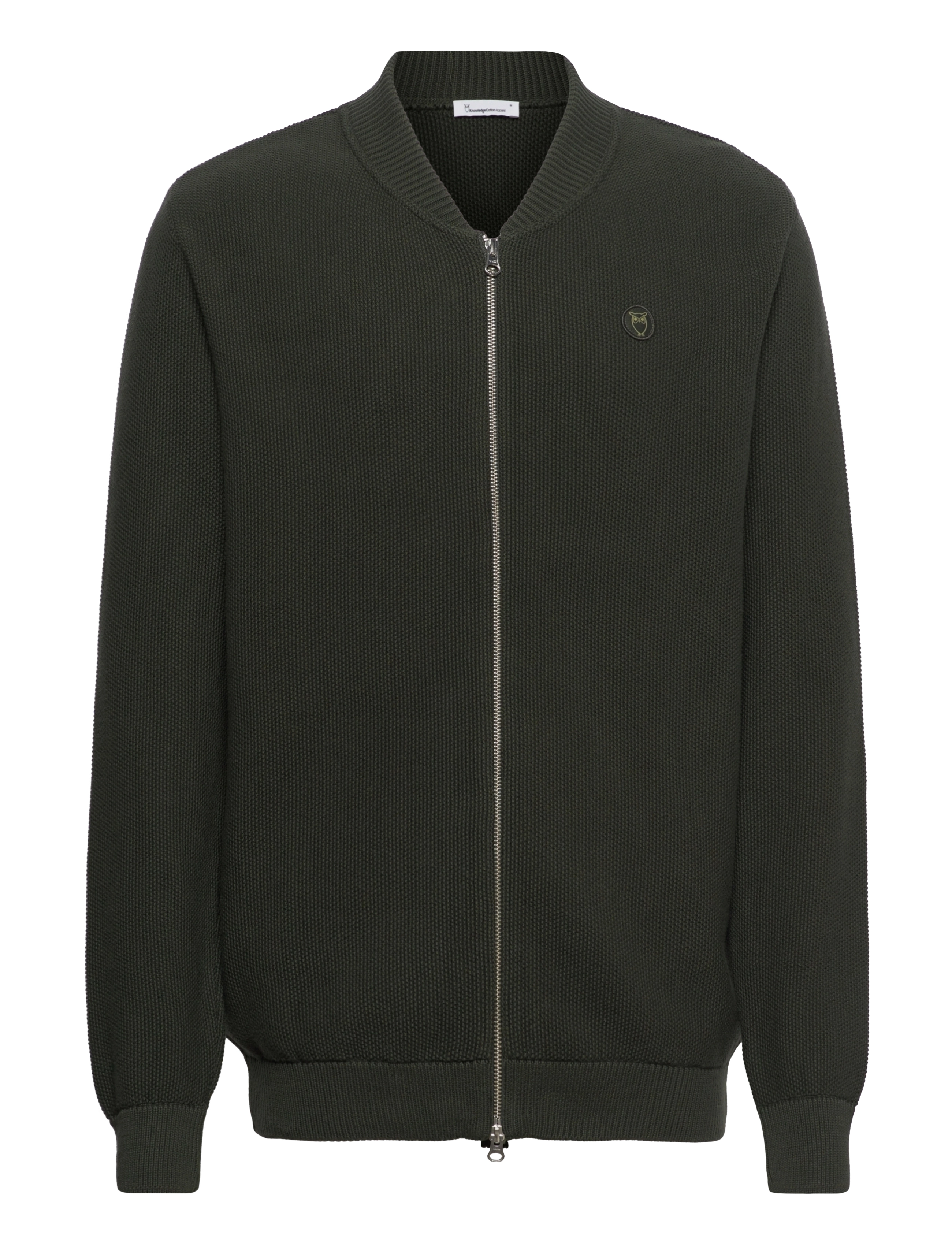 Knowledge Cotton Apparel - Pique badge knit cardigan - GOTS/Ve - forrest night - 0