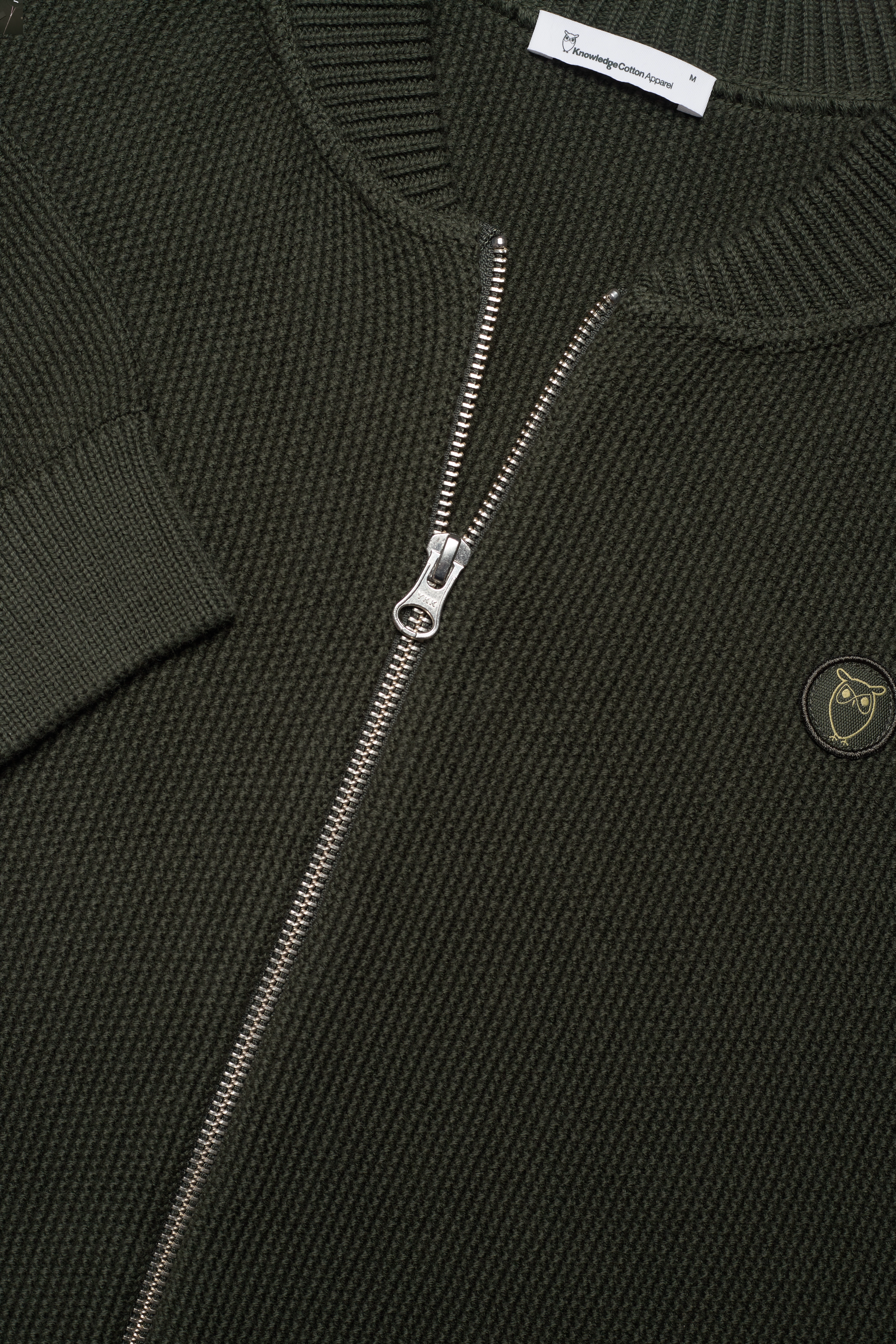 Knowledge Cotton Apparel - Pique badge knit cardigan - GOTS/Ve - forrest night - 2