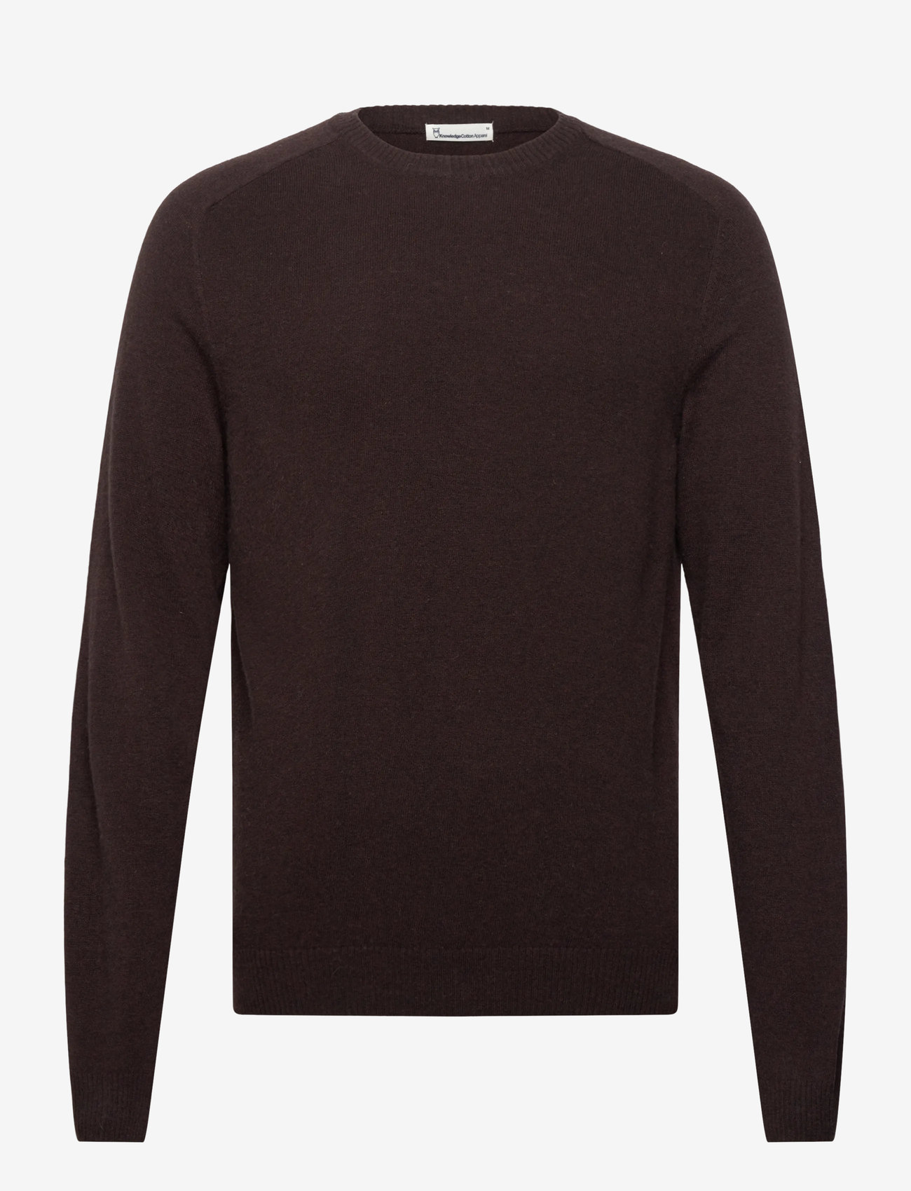 Knowledge Cotton Apparel - Lambswool Crew Neck RWS - rundhals - chocolate torte - 0
