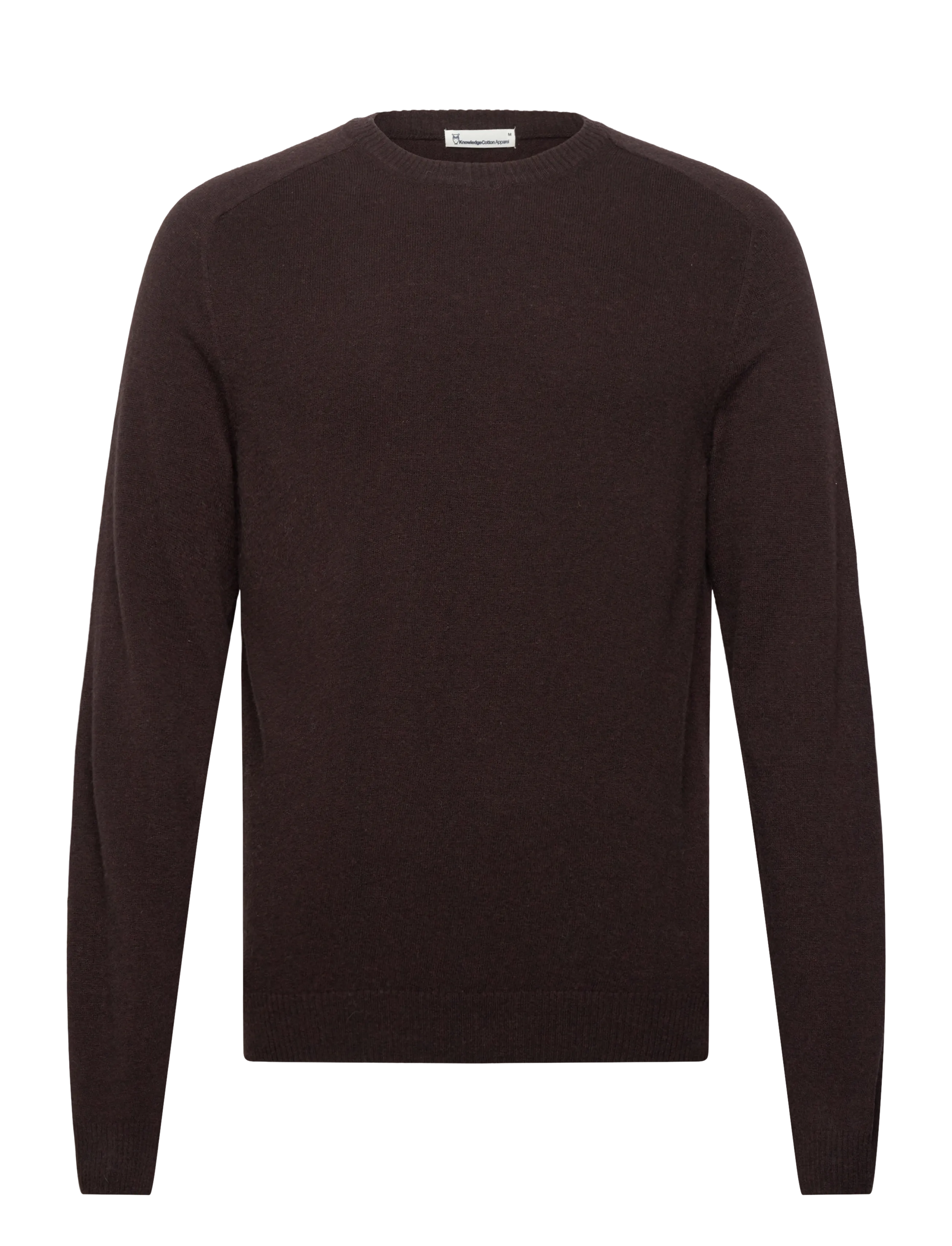 Knowledge Cotton Apparel Lambswool Crew Neck - Streetstyle - CHOCOLATE TORTE / brown