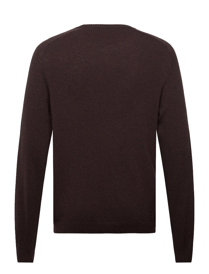 Knowledge Cotton Apparel - Lambswool Crew Neck RWS - rundhals - chocolate torte - 1