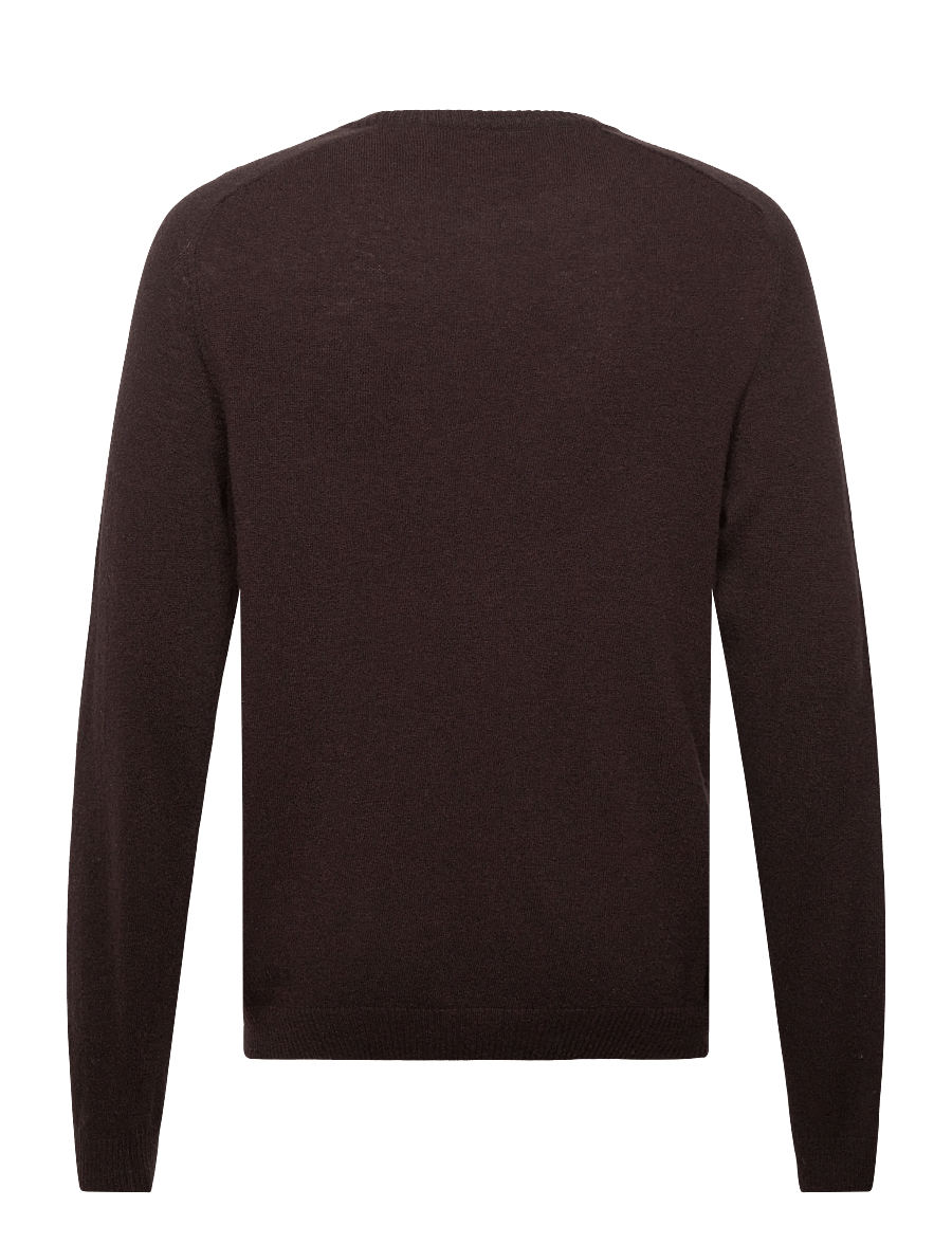 Knowledge Cotton Apparel - Lambswool Crew Neck - Ümara kaelusega - chocolate torte - 1