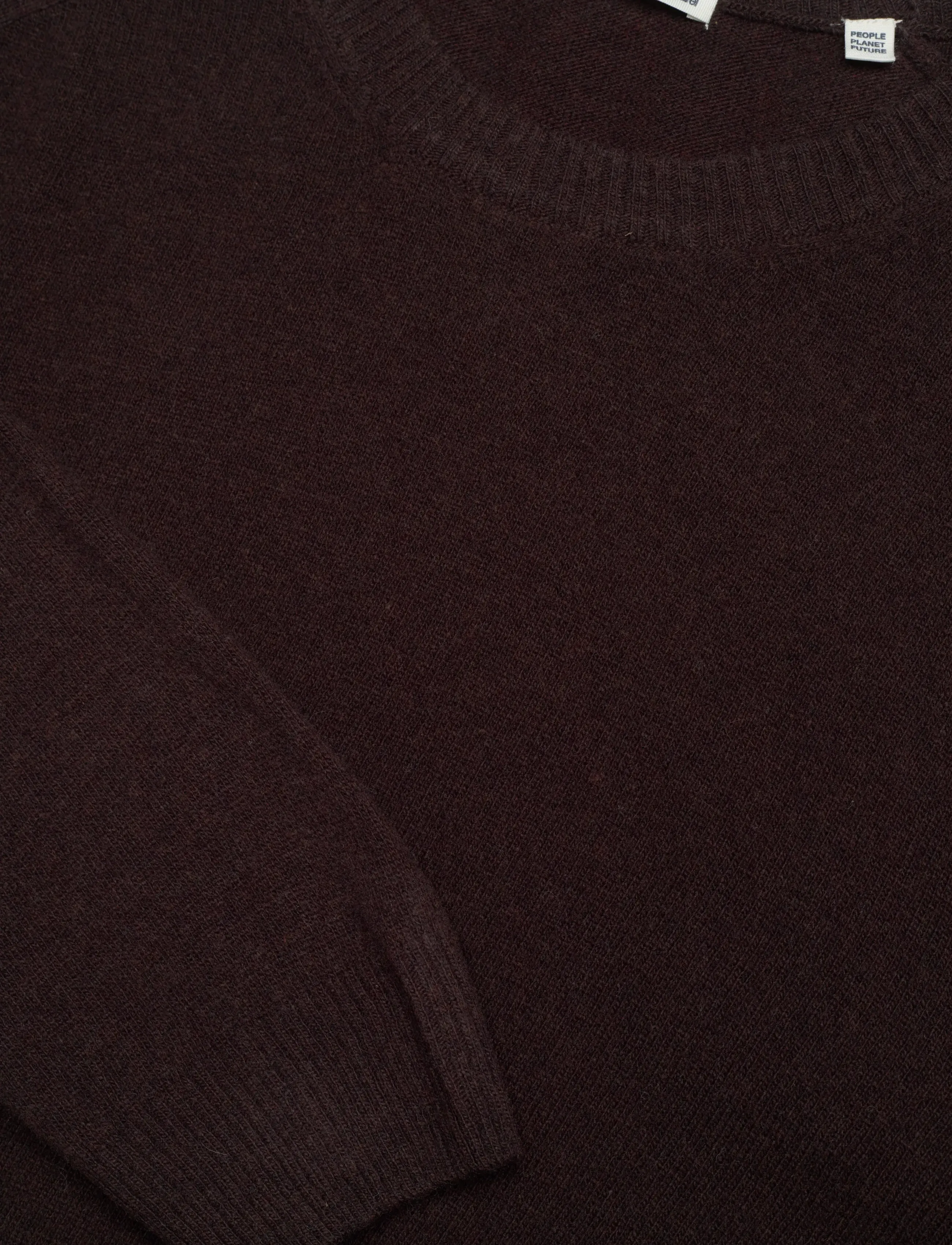 Knowledge Cotton Apparel - Lambswool Crew Neck - rundhalsad - chocolate torte - 2