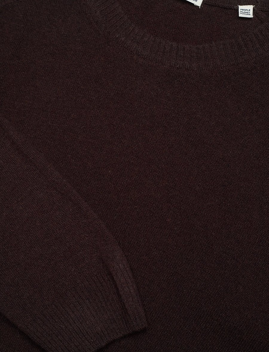 Knowledge Cotton Apparel - Lambswool Crew Neck - Ümara kaelusega - chocolate torte - 2