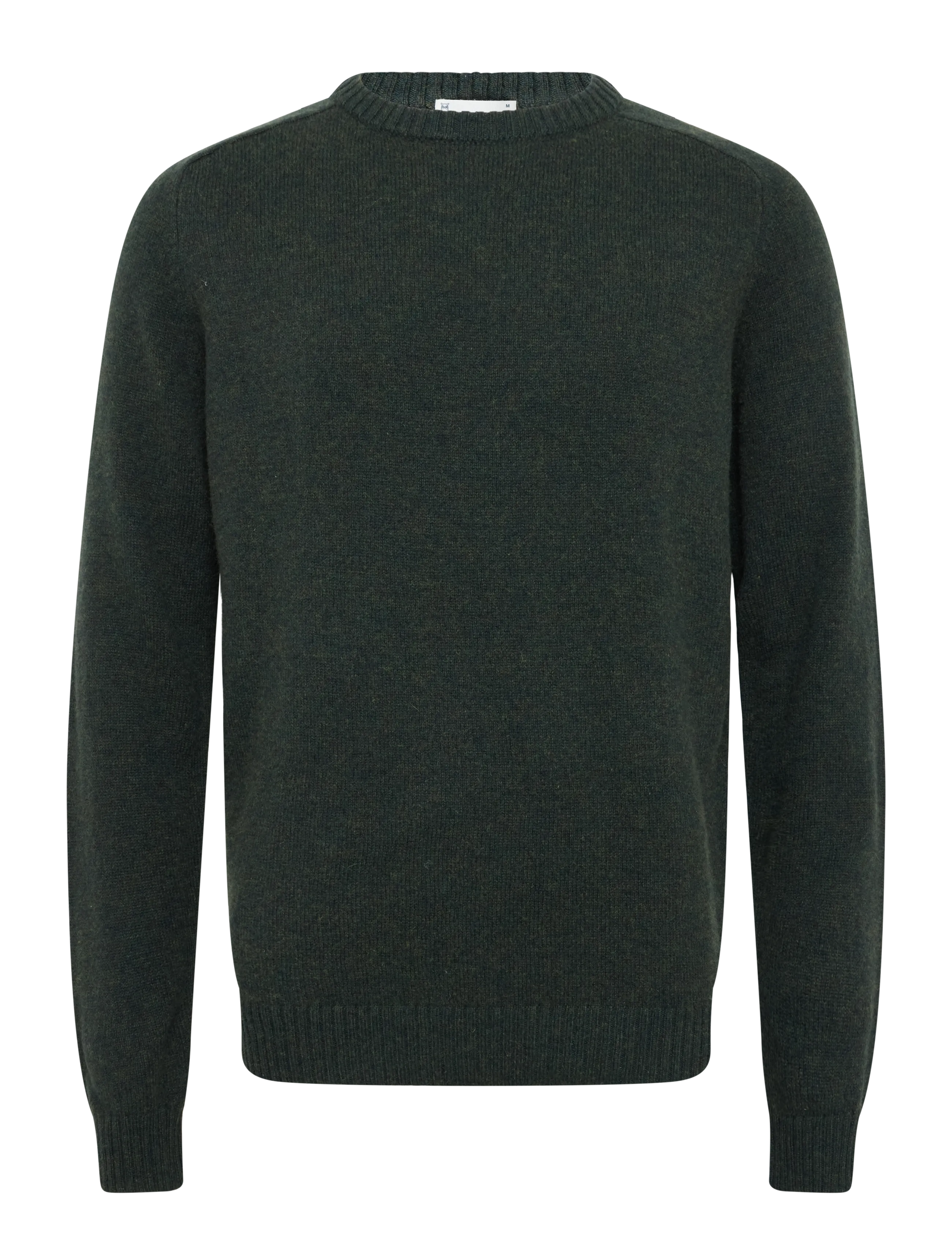 Knowledge Cotton Apparel Lambswool Crew Neck - Round Necks - FORREST NIGHT / green