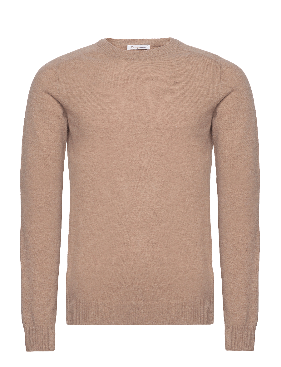 Knowledge Cotton Apparel - Lambswool Crew Neck - rundhals - kelp melange - 0