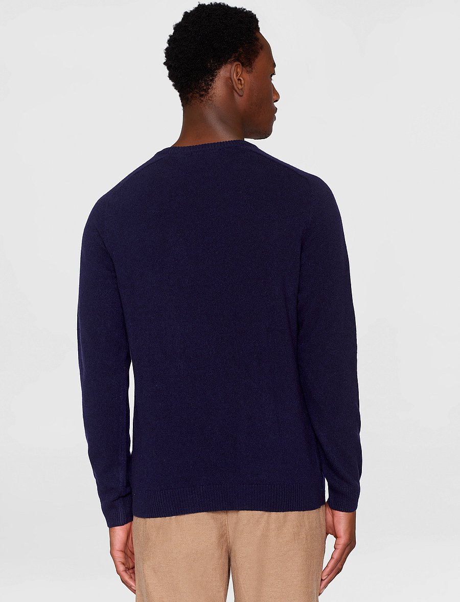 Knowledge Cotton Apparel - Lambswool Crew Neck - rundhals - total eclipse - 3
