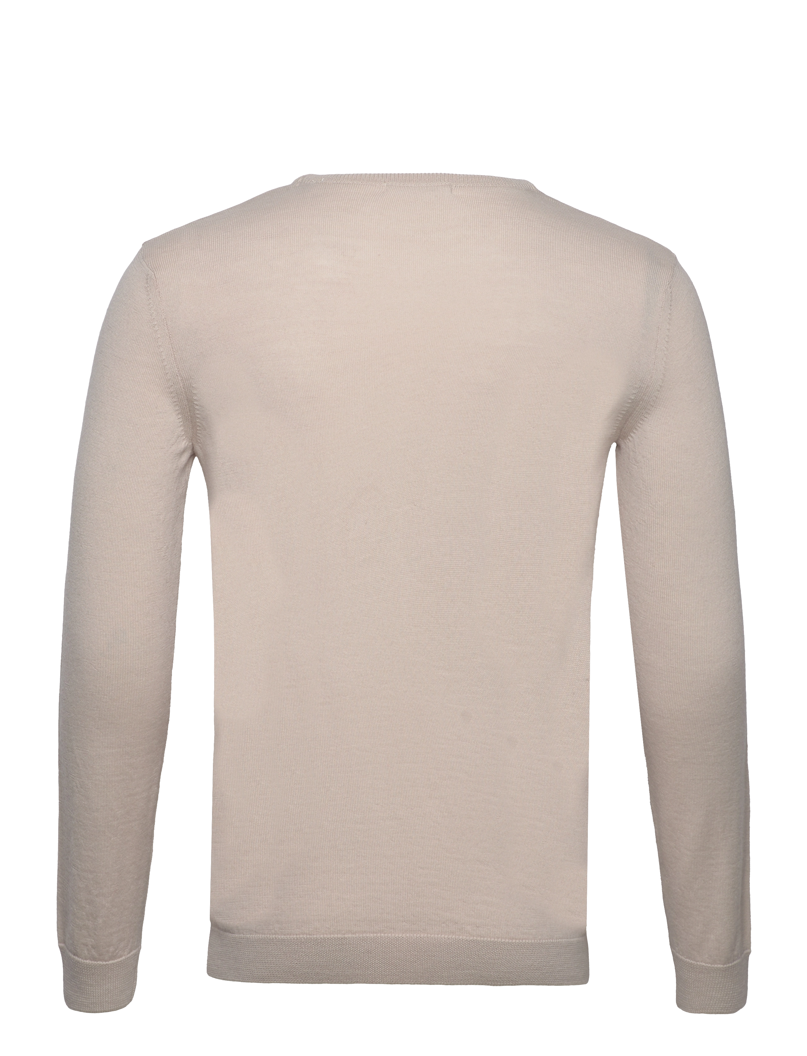 Knowledge Cotton Apparel - O-neck merino wool plain knit - GOT - kelp melange - 1