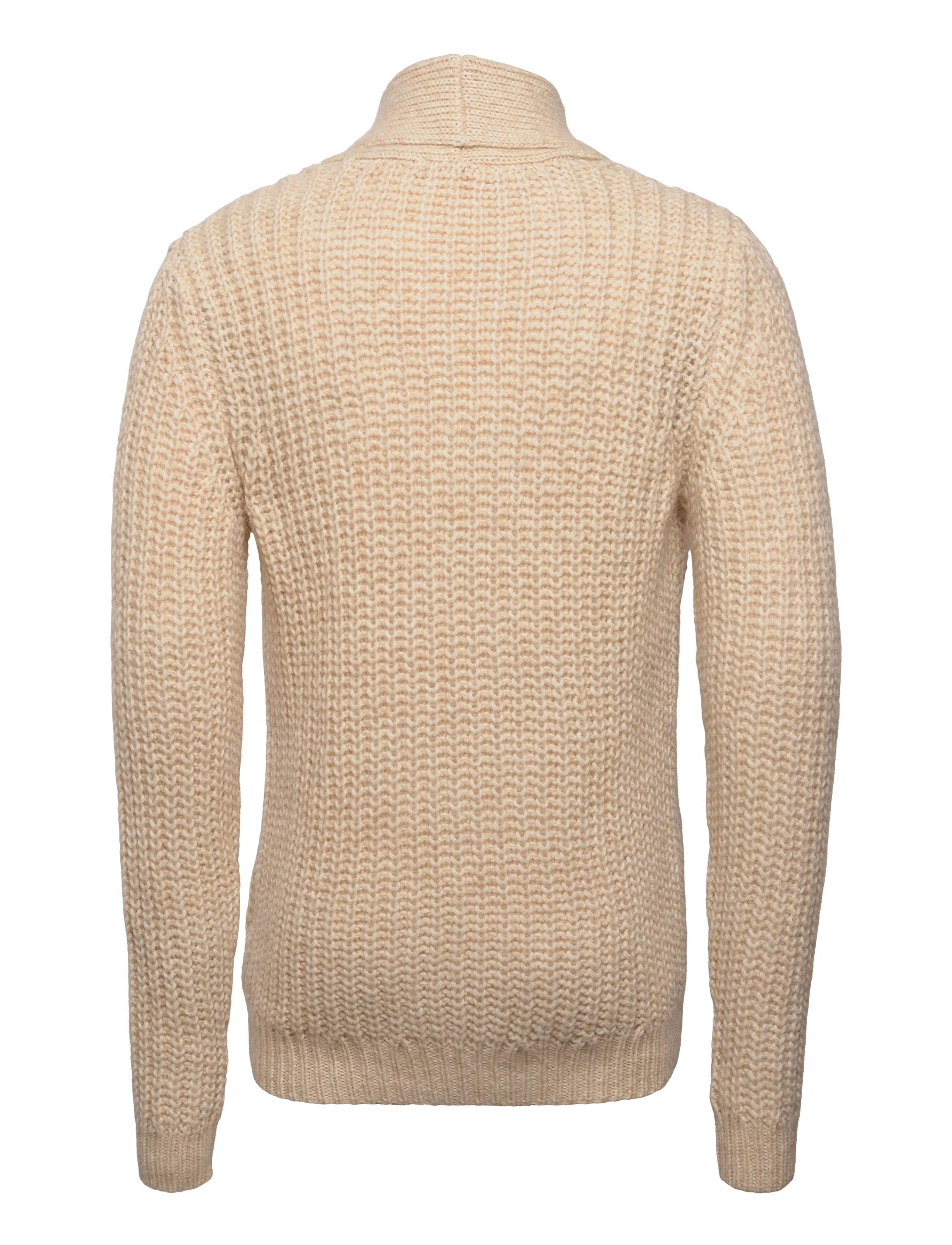 Knowledge Cotton Apparel - VALLEY alpaka cardigan rib knit - O - winter white - 1