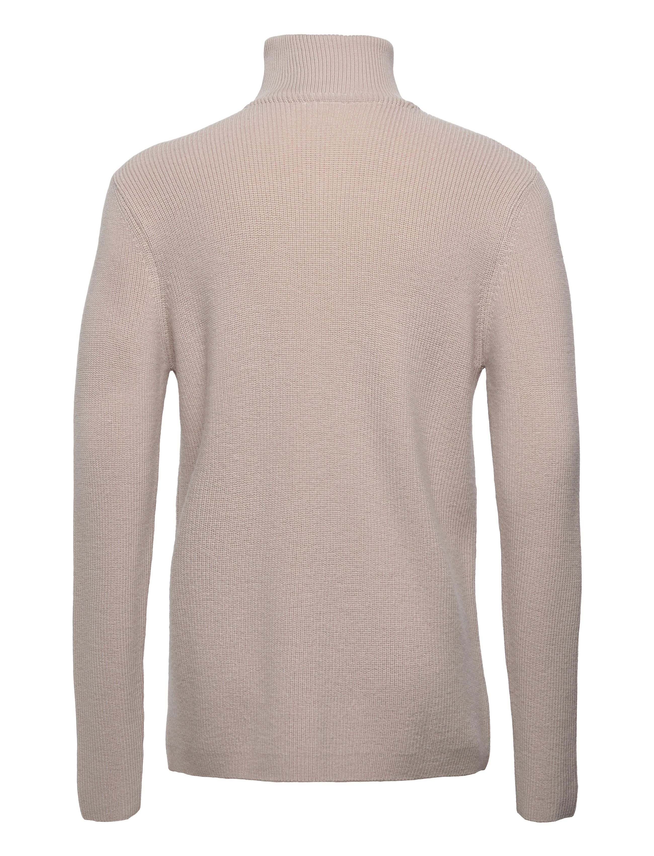 Knowledge Cotton Apparel - 1/2 neck zip merino wool rib knit - - kelp melange - 1
