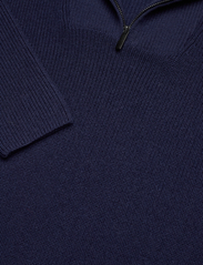 Knowledge Cotton Apparel - 1/2 neck zip merino wool rib knit - - basic-strickmode - eclipse - 2