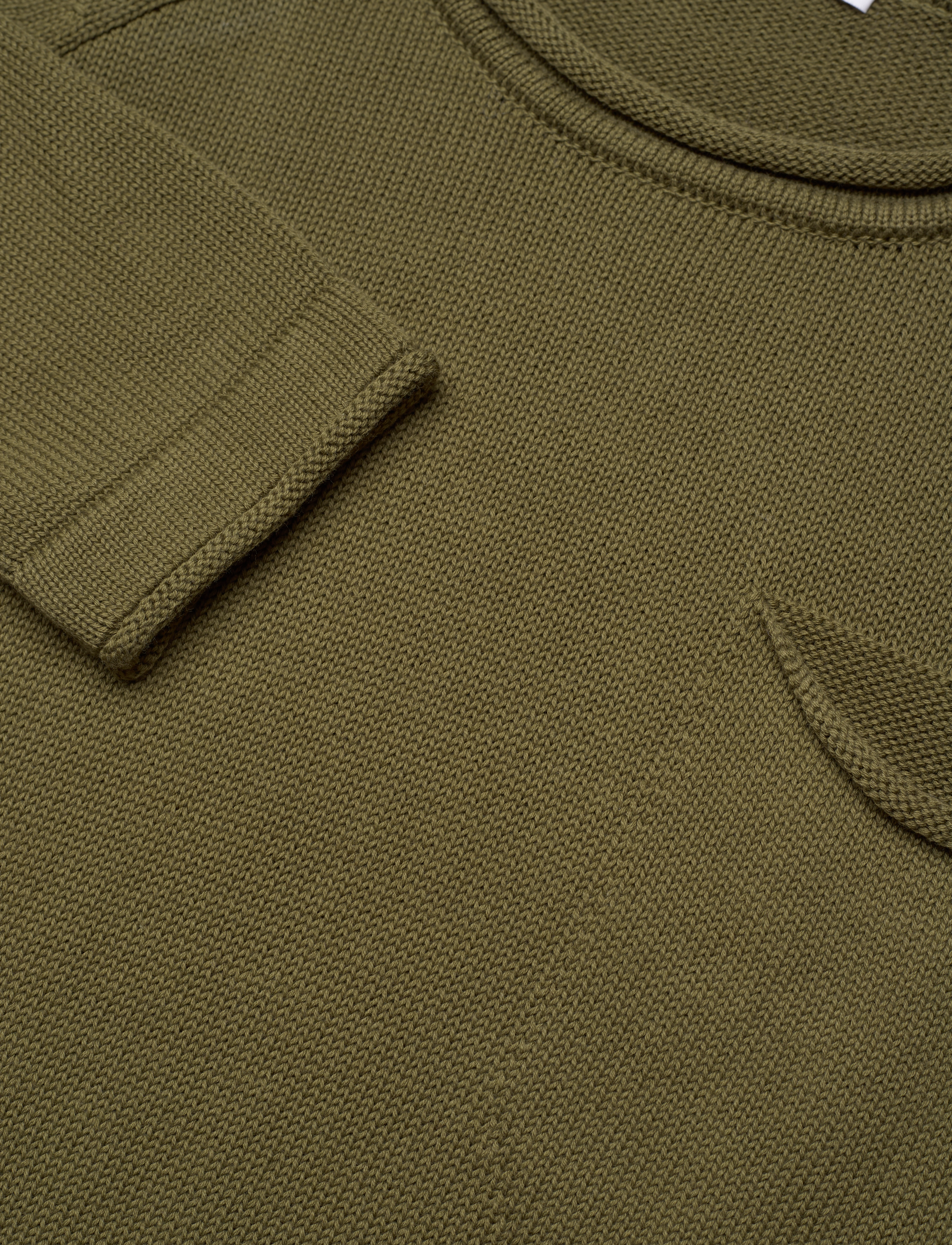 Knowledge Cotton Apparel - Slub roll edged knit - GOTS/Vegan - burned olive - 2