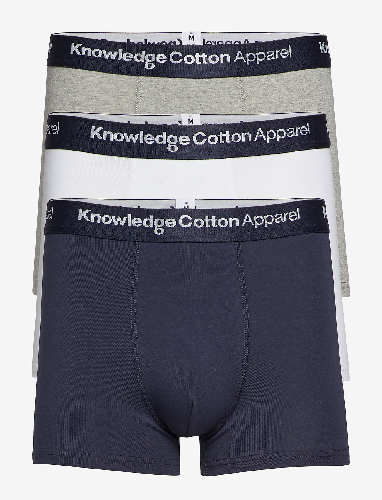 Knowledge Cotton Apparel - 3-pack underwear - GOTS/Vegan - mažiausios kainos - grey melange - 0