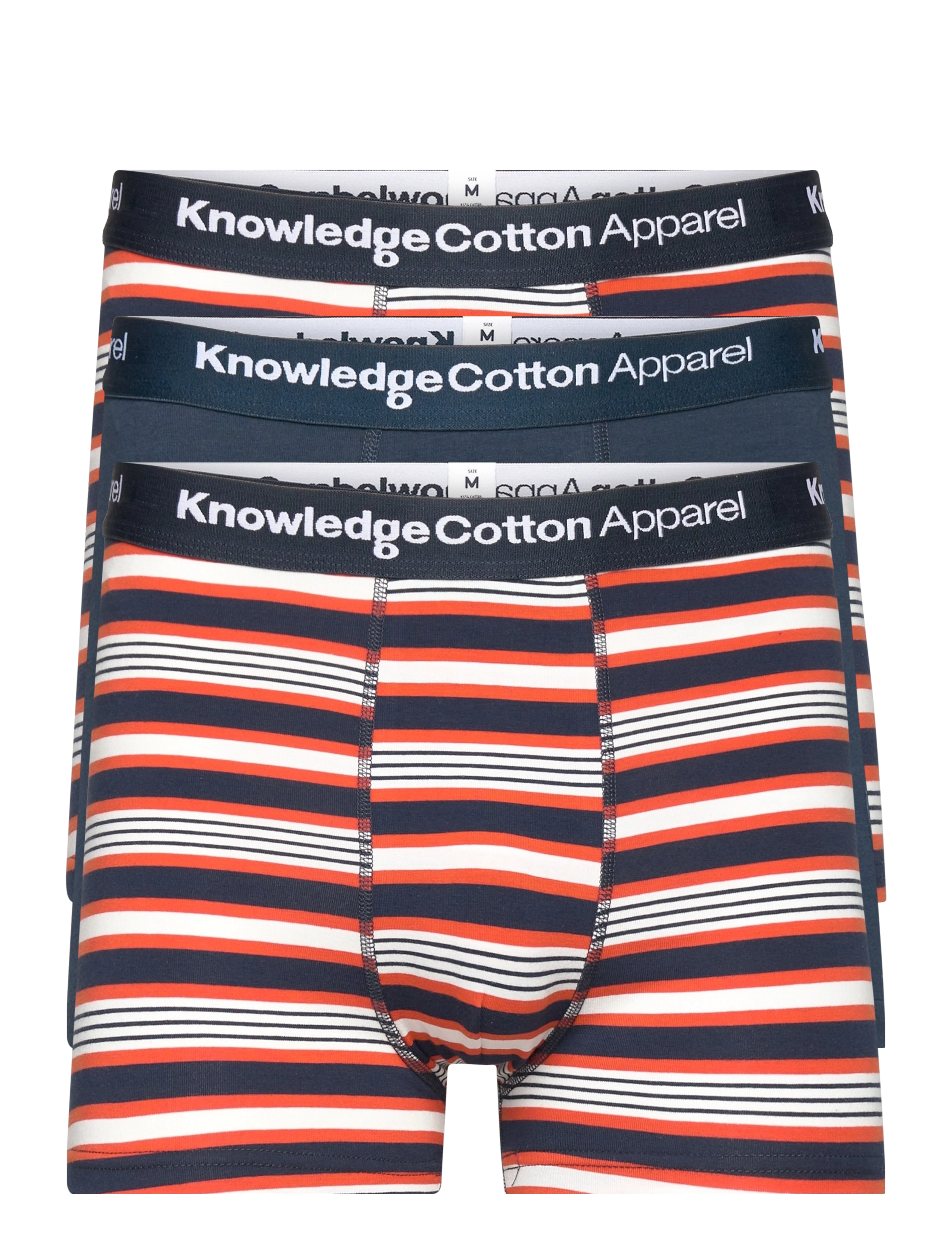 Knowledge Cotton Apparel - MAPLE 3-pack narrow striped underwe - pureed pumpkin - 0