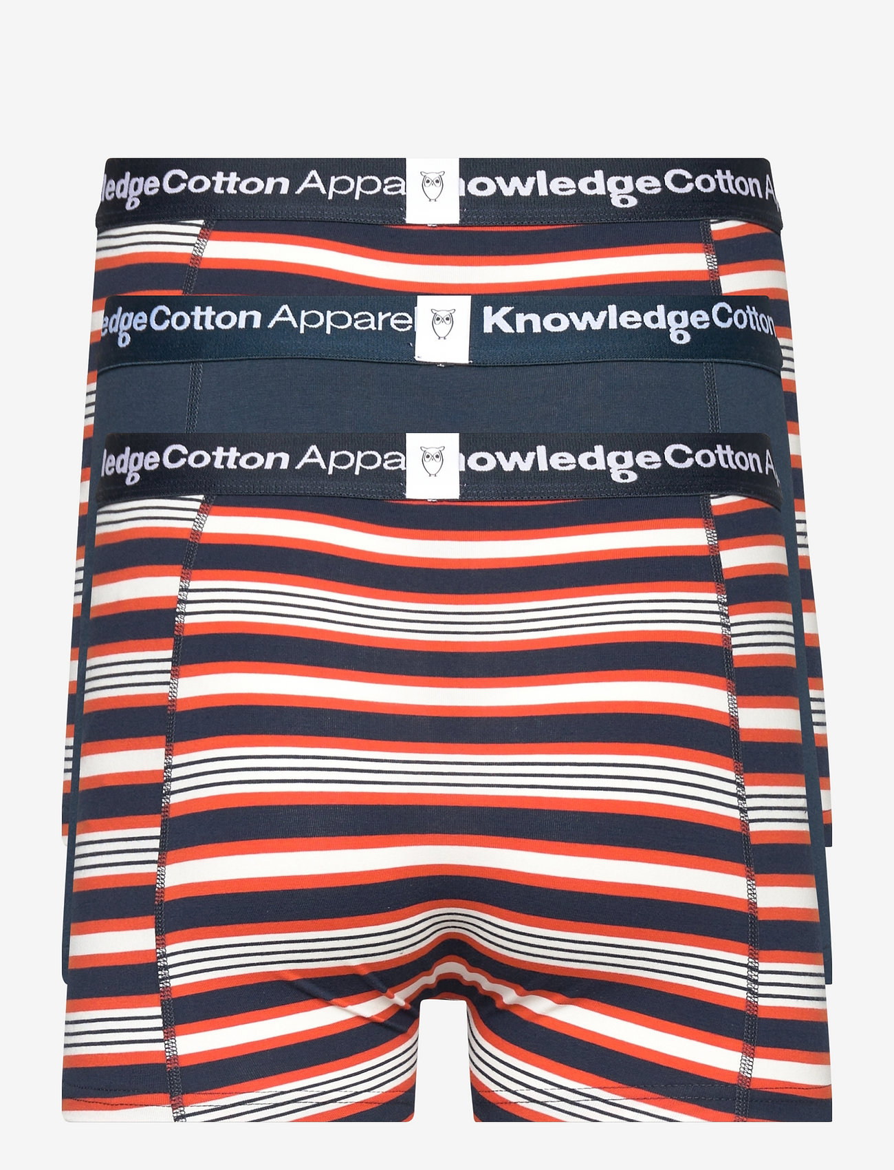 Knowledge Cotton Apparel - MAPLE 3-pack narrow striped underwe - pureed pumpkin - 2