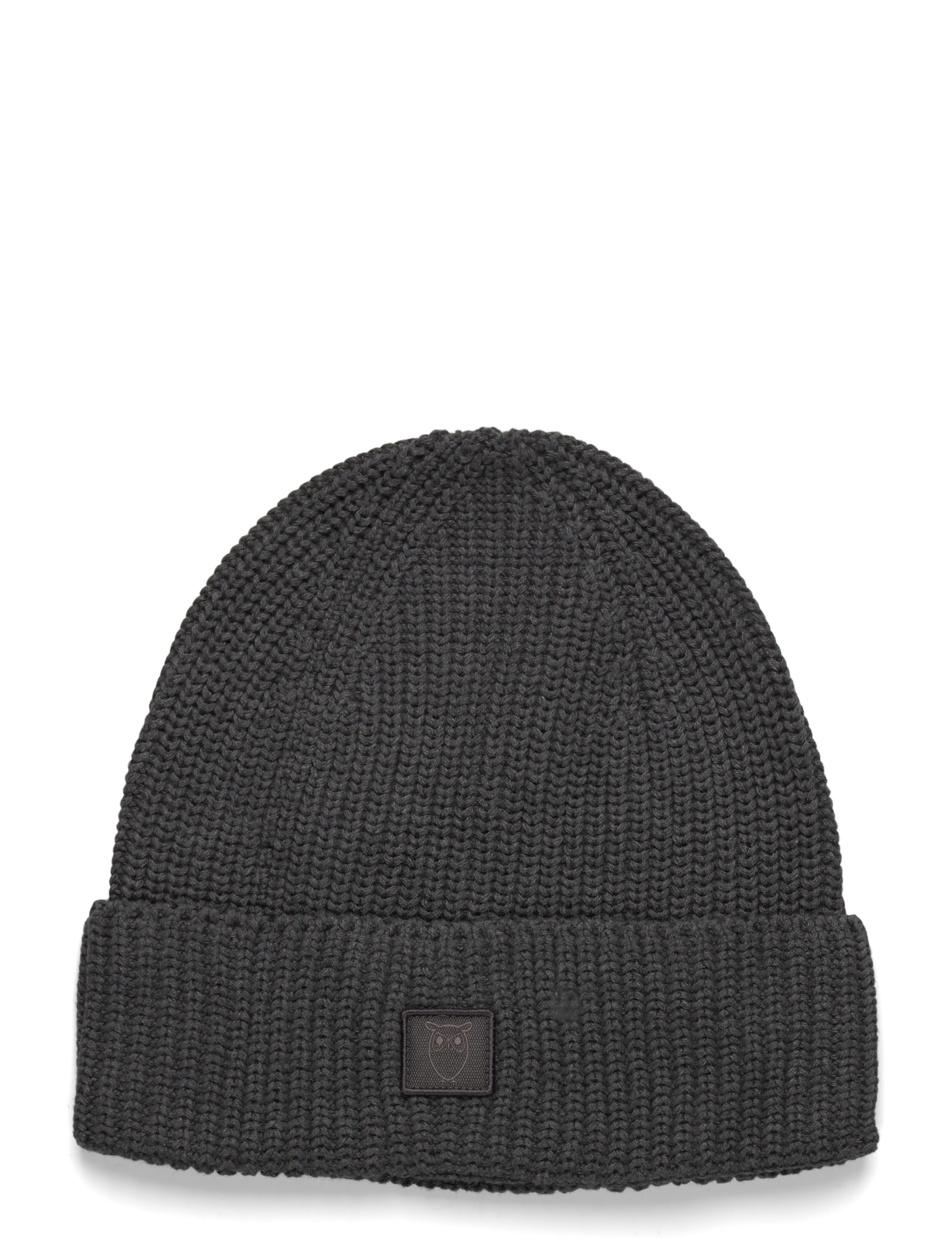 Knowledge Cotton Apparel Rib hat - GOTS/Vegan - Accessoires - DARK GREY MELANGE / grey