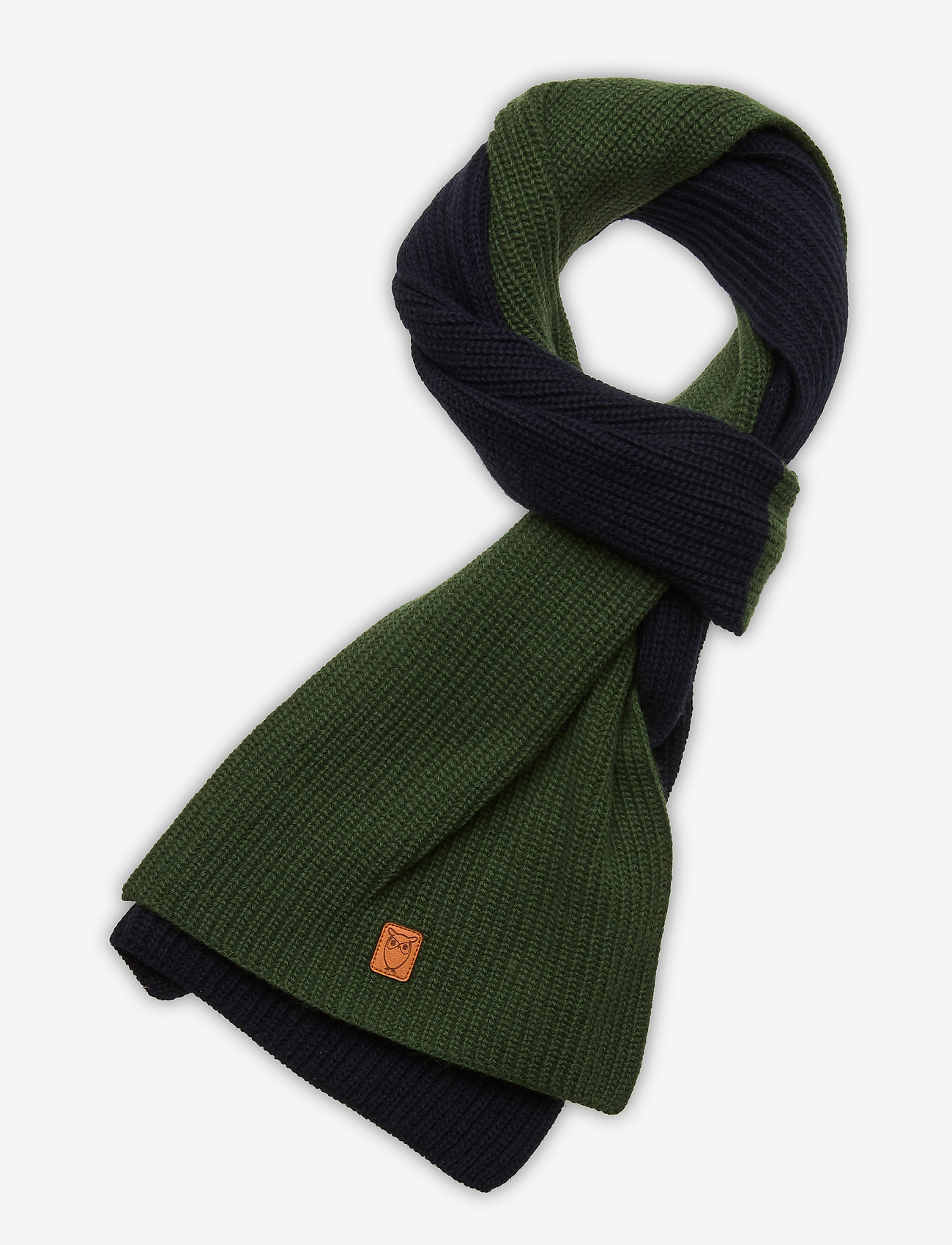 Knowledge Cotton Apparel - Two colored scarf - GOTS - green forest - 0