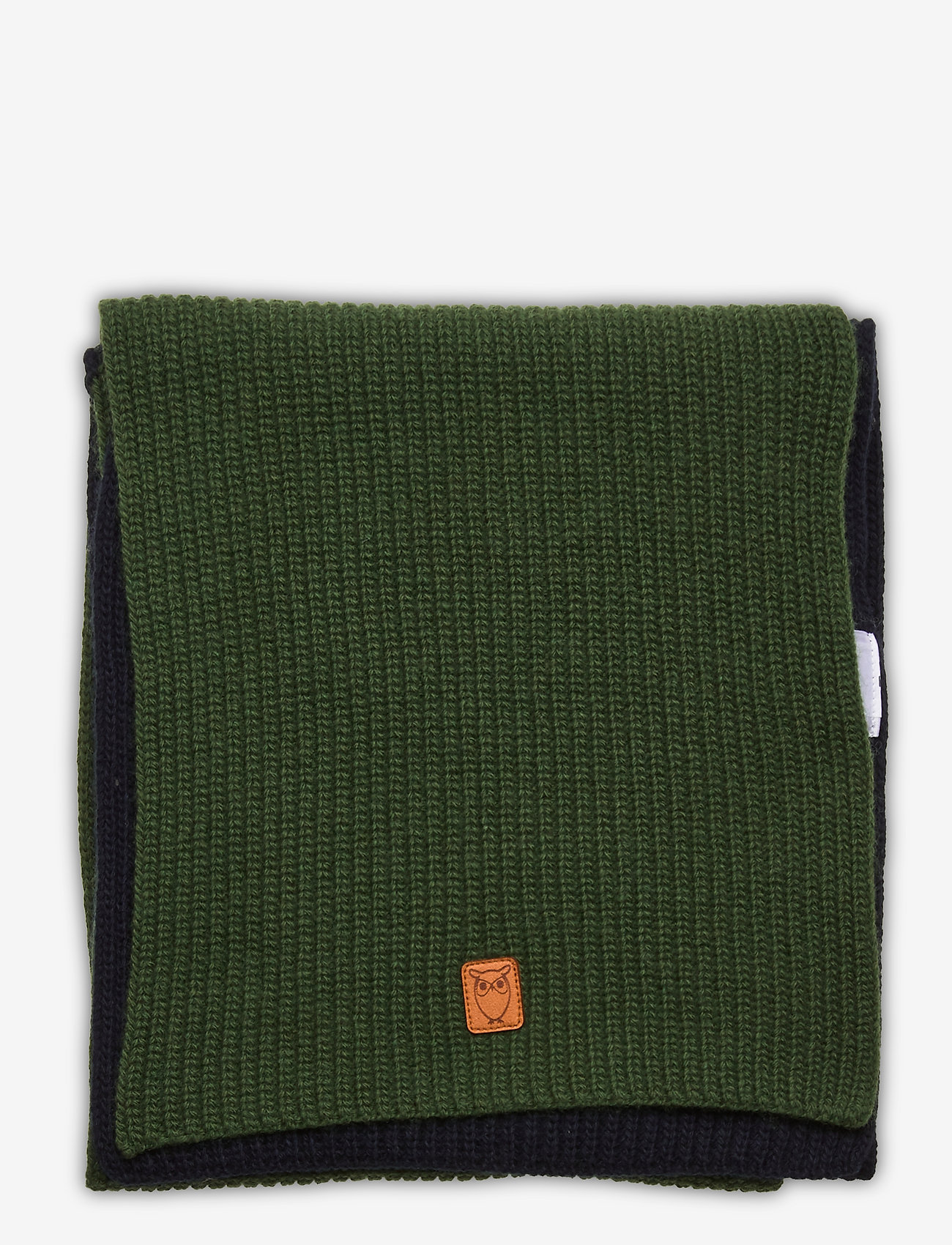 Knowledge Cotton Apparel - Two colored scarf - GOTS - green forest - 1