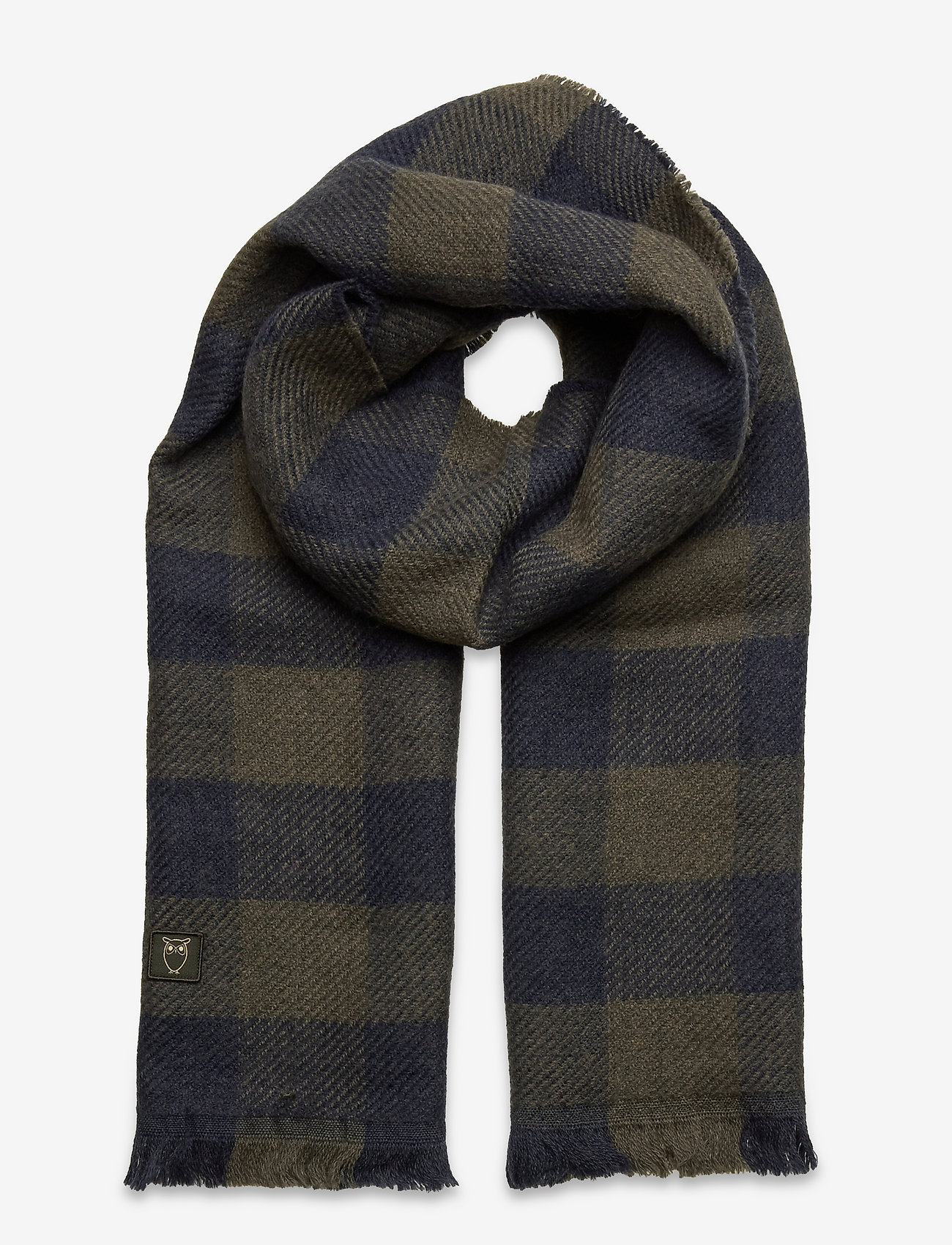 Knowledge Cotton Apparel - JUNIPER polylana checked scarf - total eclipse - 0