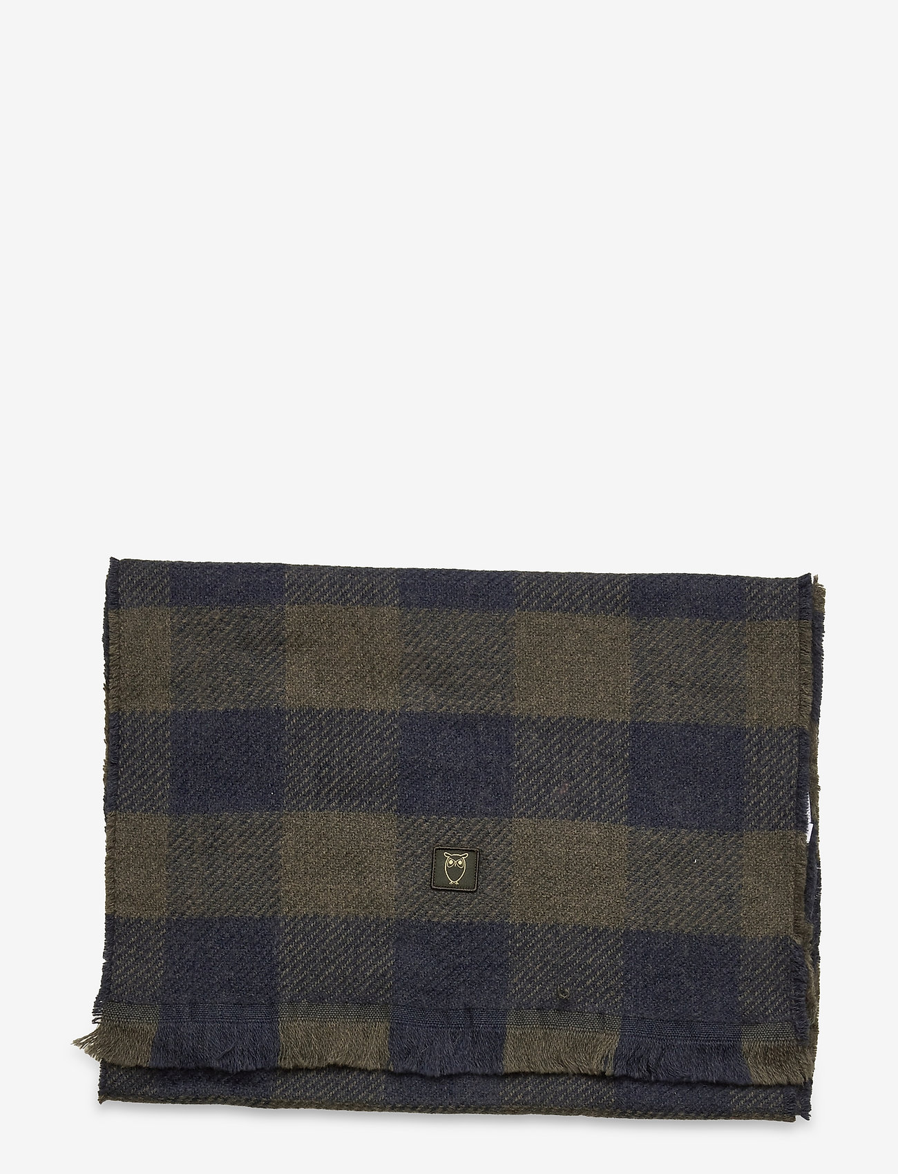Knowledge Cotton Apparel - JUNIPER polylana checked scarf - total eclipse - 1