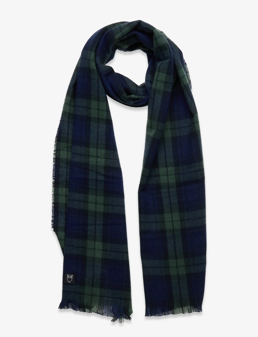 Knowledge Cotton Apparel Checked Woven Scarf Grs vegan