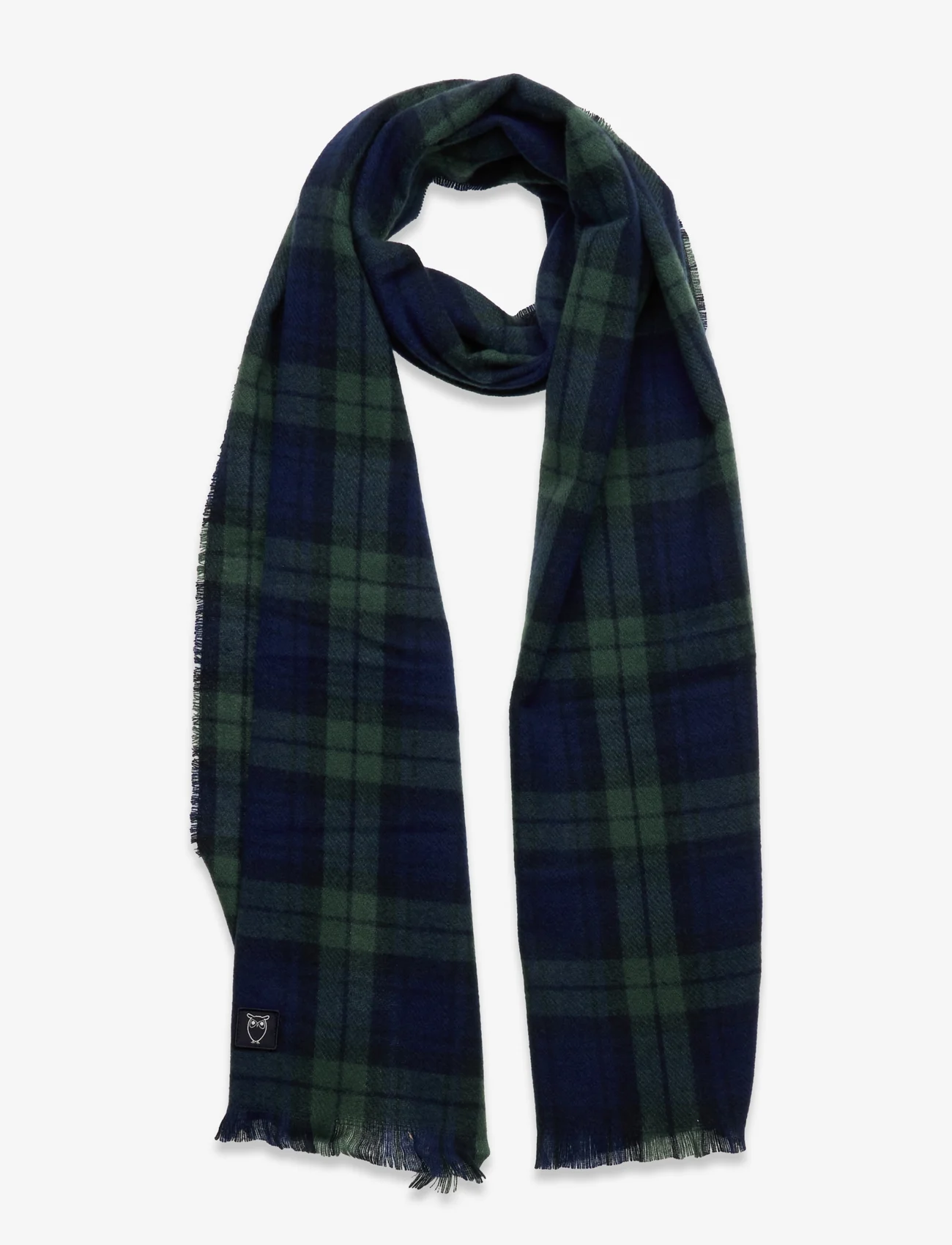 Knowledge Cotton Apparel - Checked woven scarf - GRS/Vegan - winter scarves - trekking green - 0