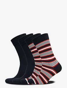 TIMBER 4-pack socks - block striped, Knowledge Cotton Apparel