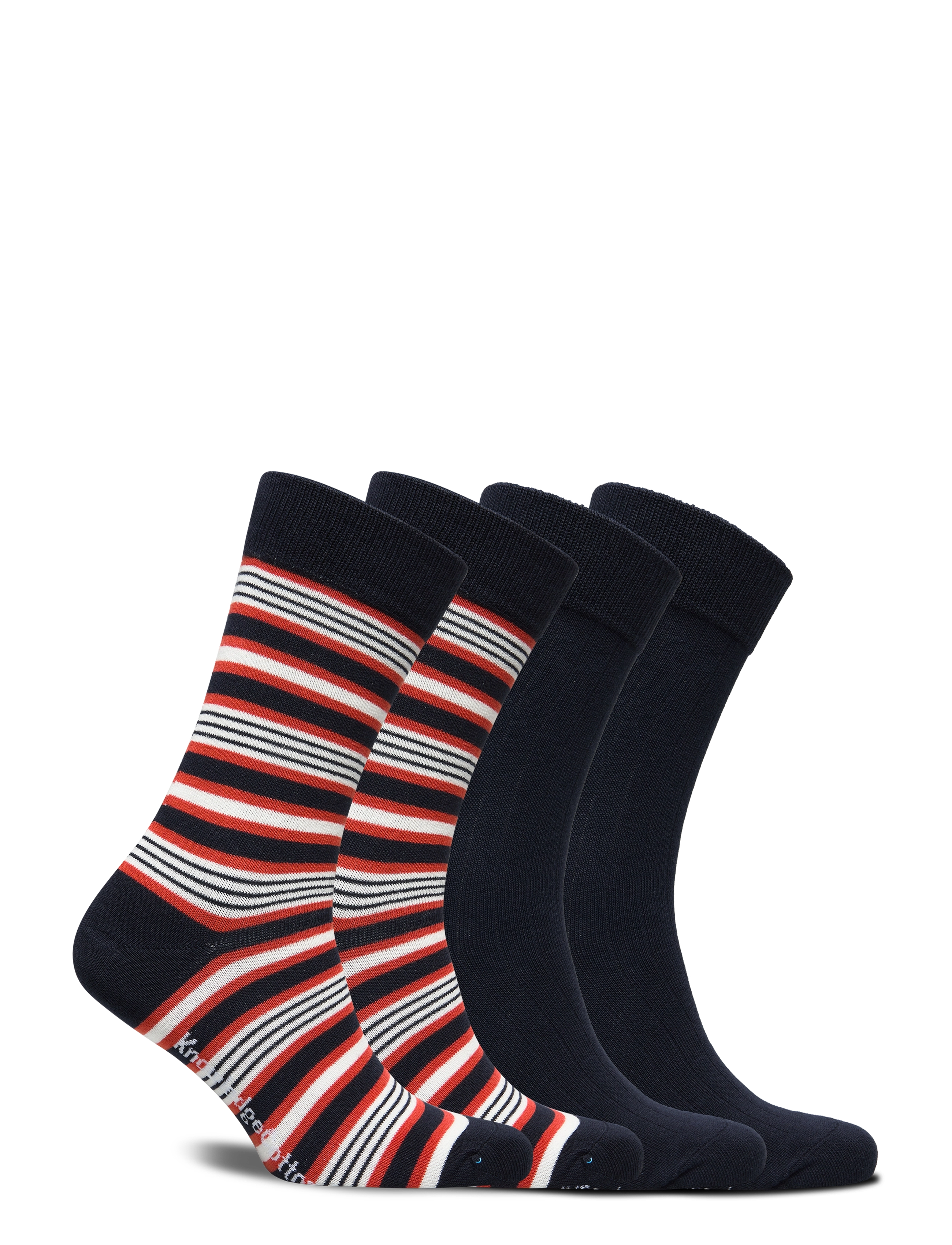 Knowledge Cotton Apparel - TIMBER 4-pack socks - block striped - pureed pumpkin - 1