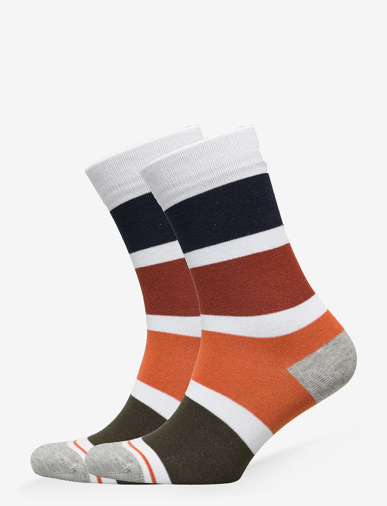 Knowledge Cotton Apparel - TIMBER 2-pack block striped socks - - total eclipse - 0