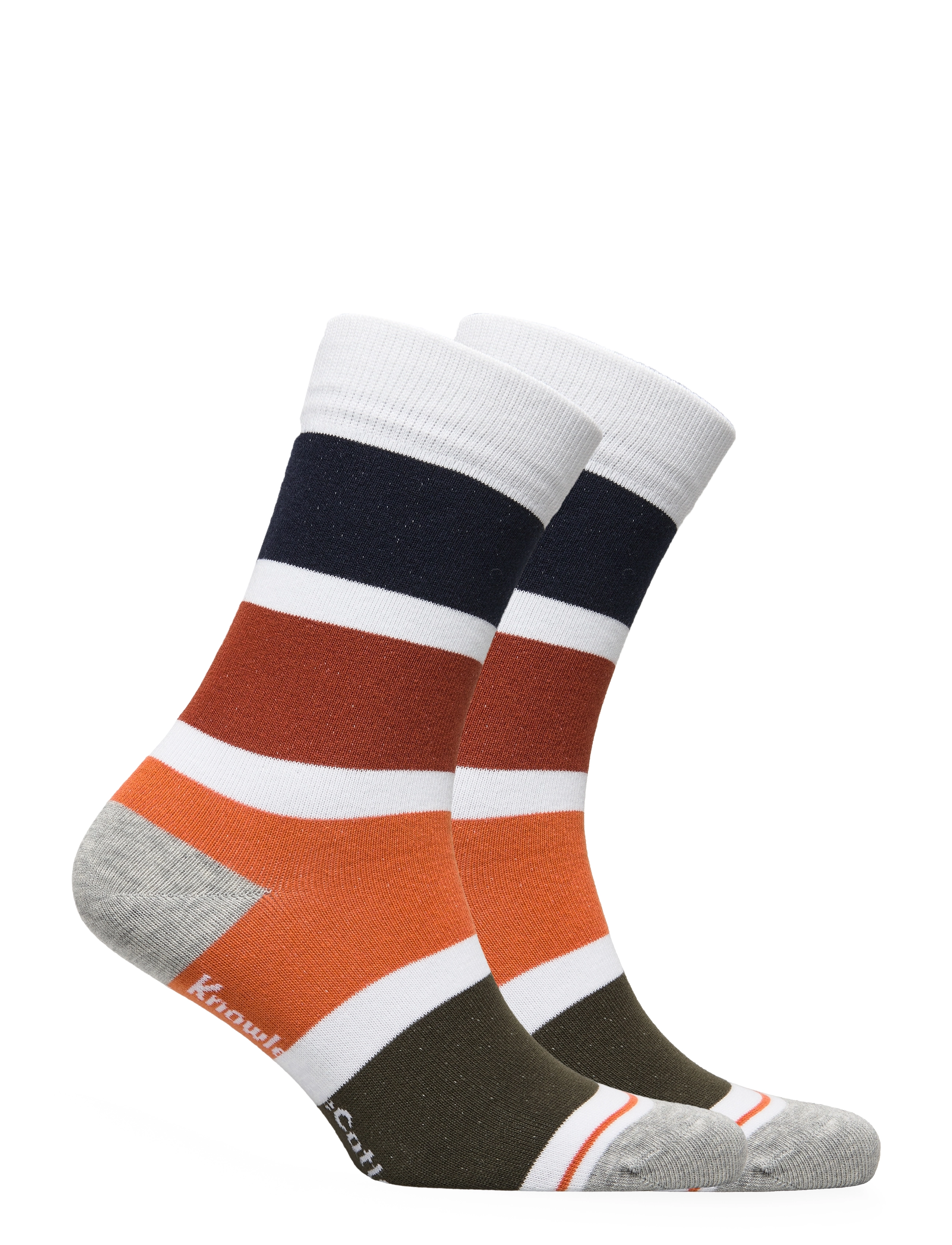 Knowledge Cotton Apparel - TIMBER 2-pack block striped socks - - total eclipse - 1