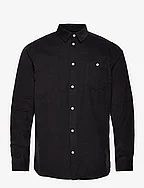 Corduroy custom fit shirt - GOTS/Ve - BLACK JET