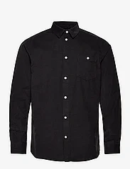 Knowledge Cotton Apparel - Corduroy custom fit shirt - GOTS/Ve - kasdienio stiliaus marškiniai - black jet - 0