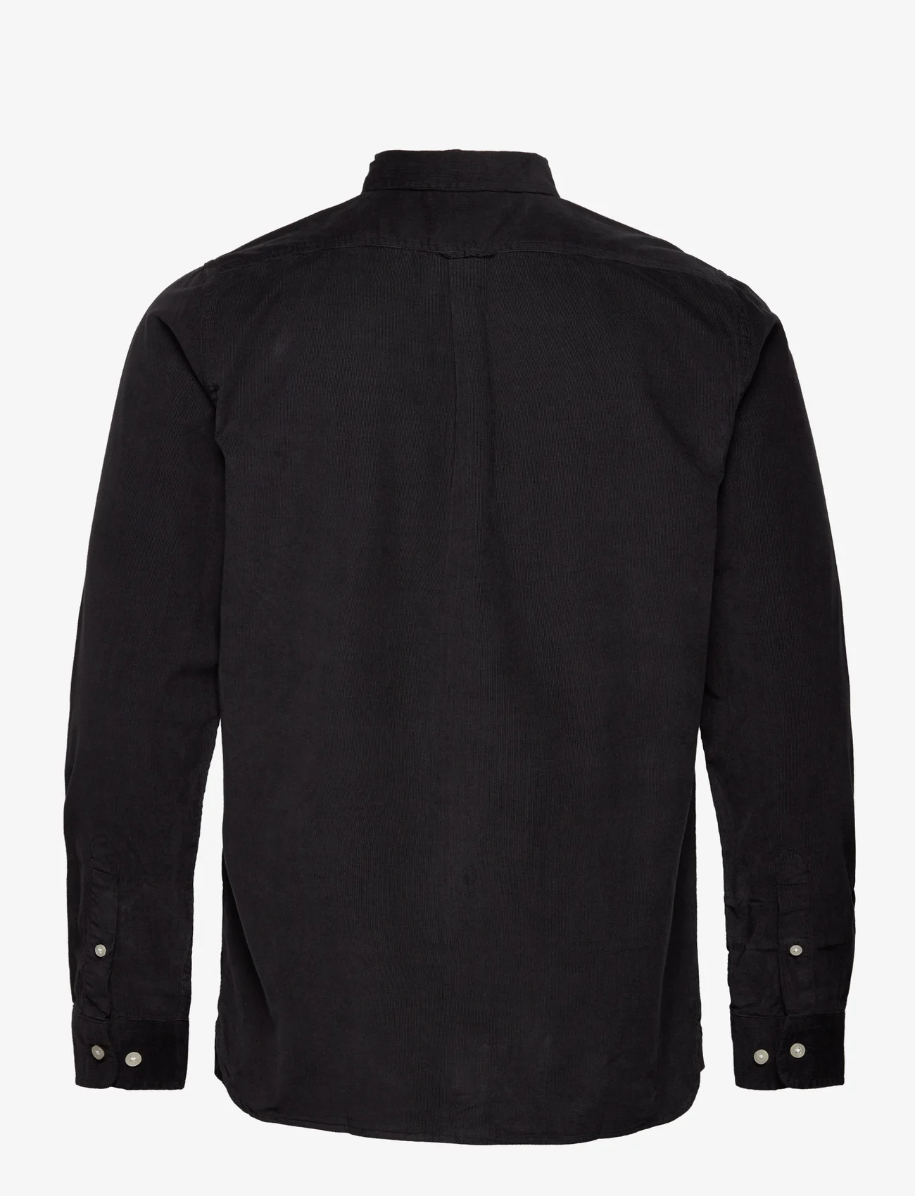 Knowledge Cotton Apparel - Corduroy custom fit shirt - GOTS/Ve - casual shirts - black jet - 1
