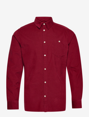 Corduroy custom fit shirt - GOTS/Ve - RHUBARB