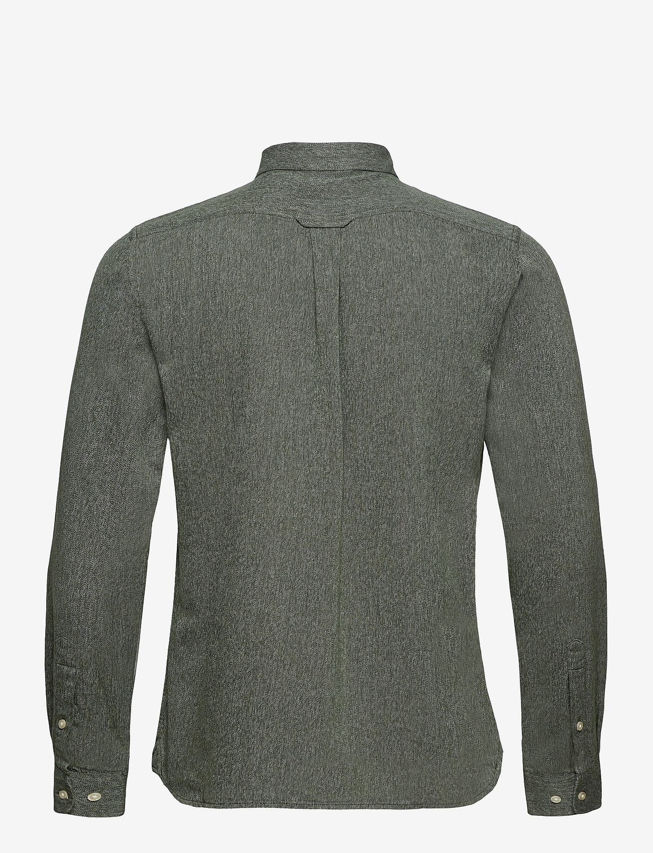 Knowledge Cotton Apparel - Melange Twill Shirt- GOTS - green forest - 1