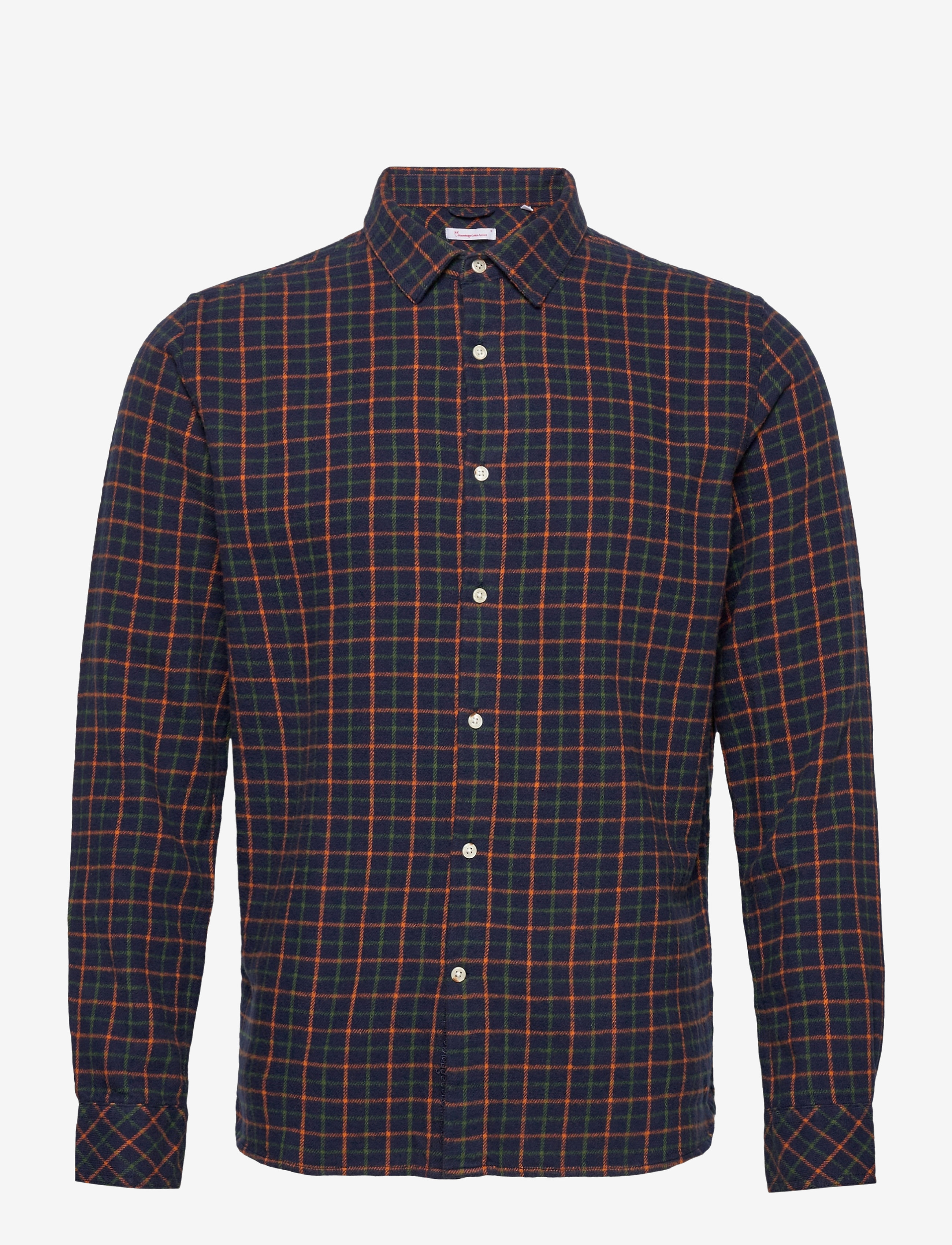 Knowledge Cotton Apparel - Checked flannel shirt - GOTS/Vegan - total eclipse - 0