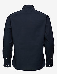 Knowledge Cotton Apparel - Costom tailored fit small owl oxfor - oksfordo marškiniai - total eclipse - 1