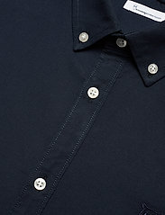 Knowledge Cotton Apparel - Costom tailored fit small owl oxfor - oksfordo marškiniai - total eclipse - 2