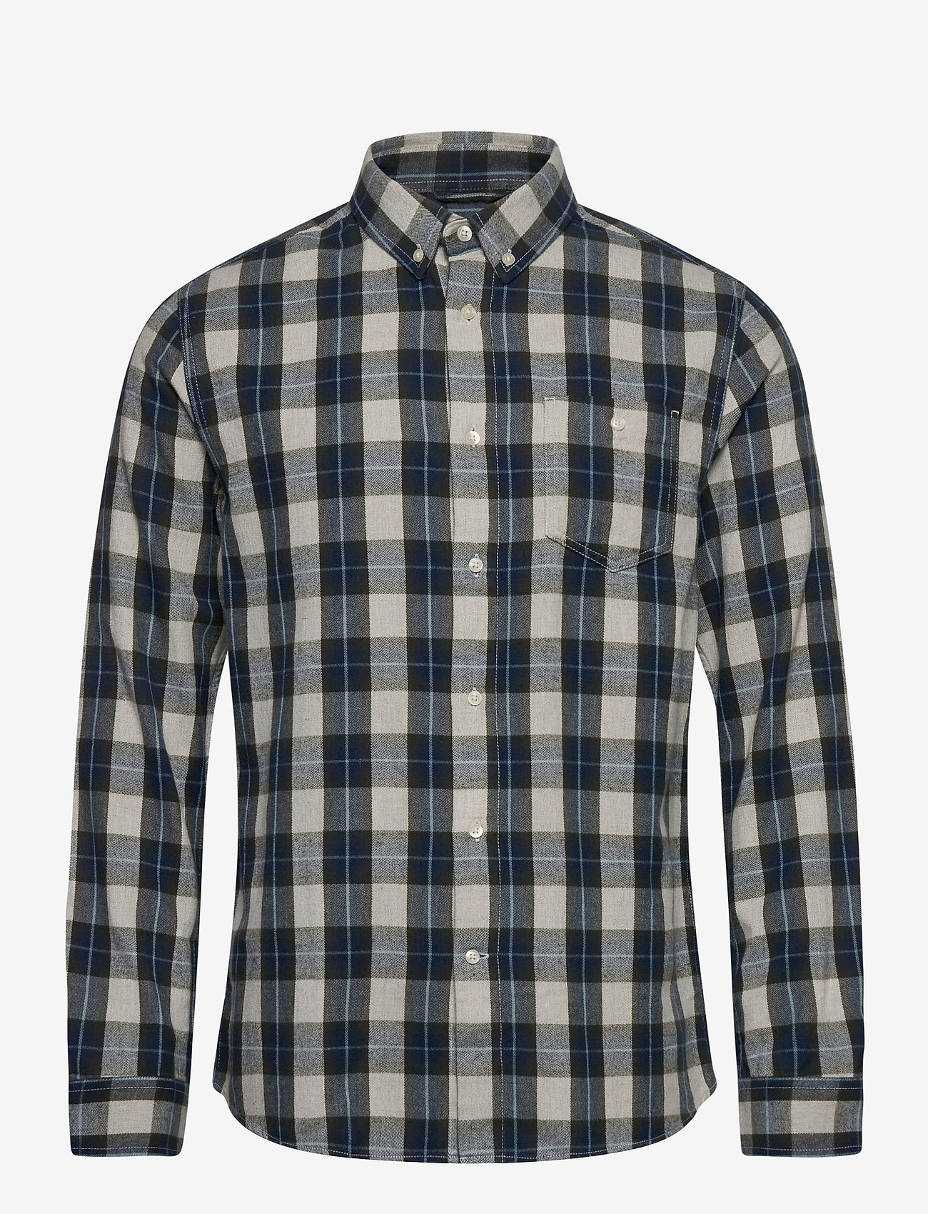 Knowledge Cotton Apparel - LARCH casual fit small checked flan - forrest night - 0