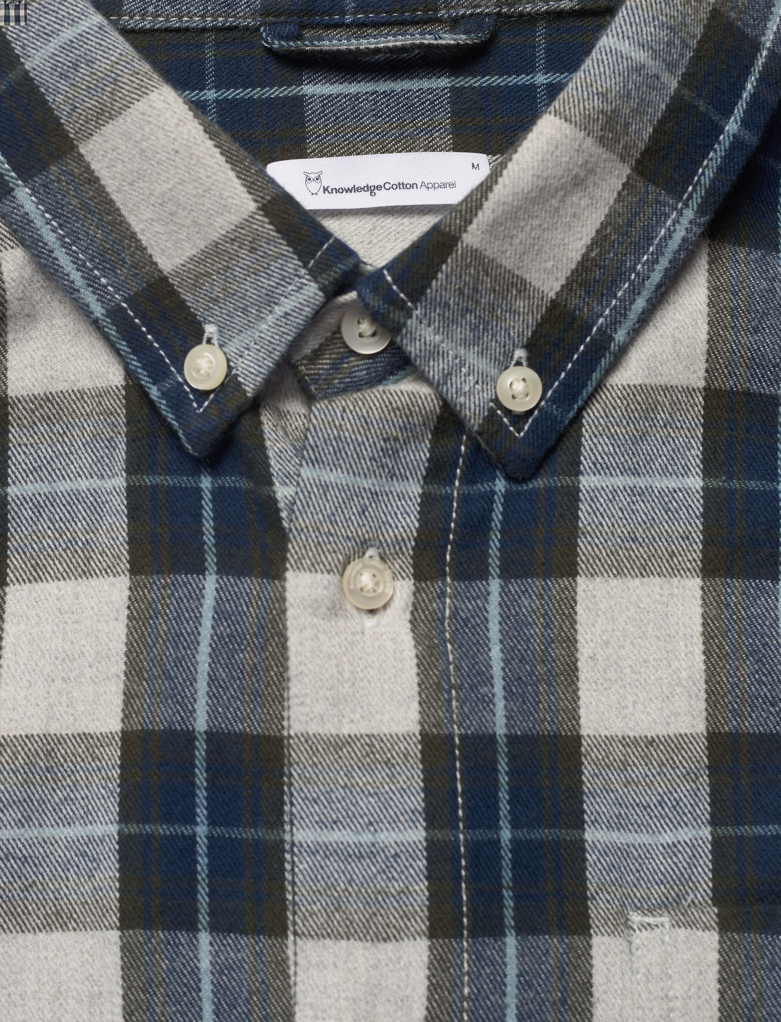Knowledge Cotton Apparel - LARCH casual fit small checked flan - forrest night - 2