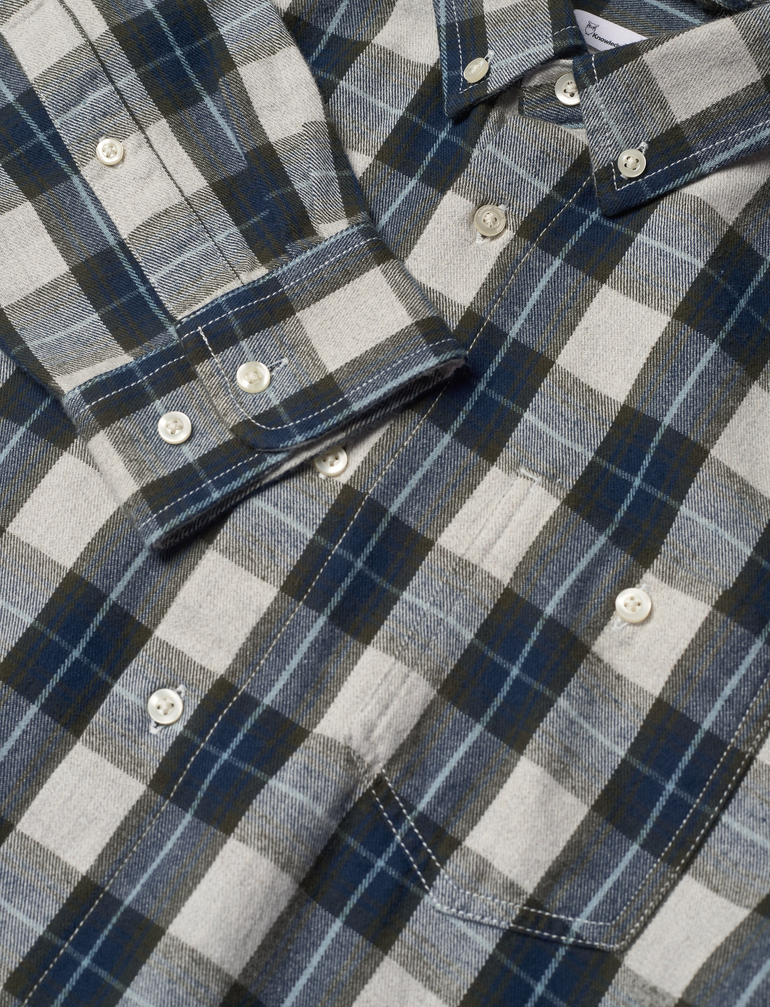 Knowledge Cotton Apparel - LARCH casual fit small checked flan - forrest night - 3
