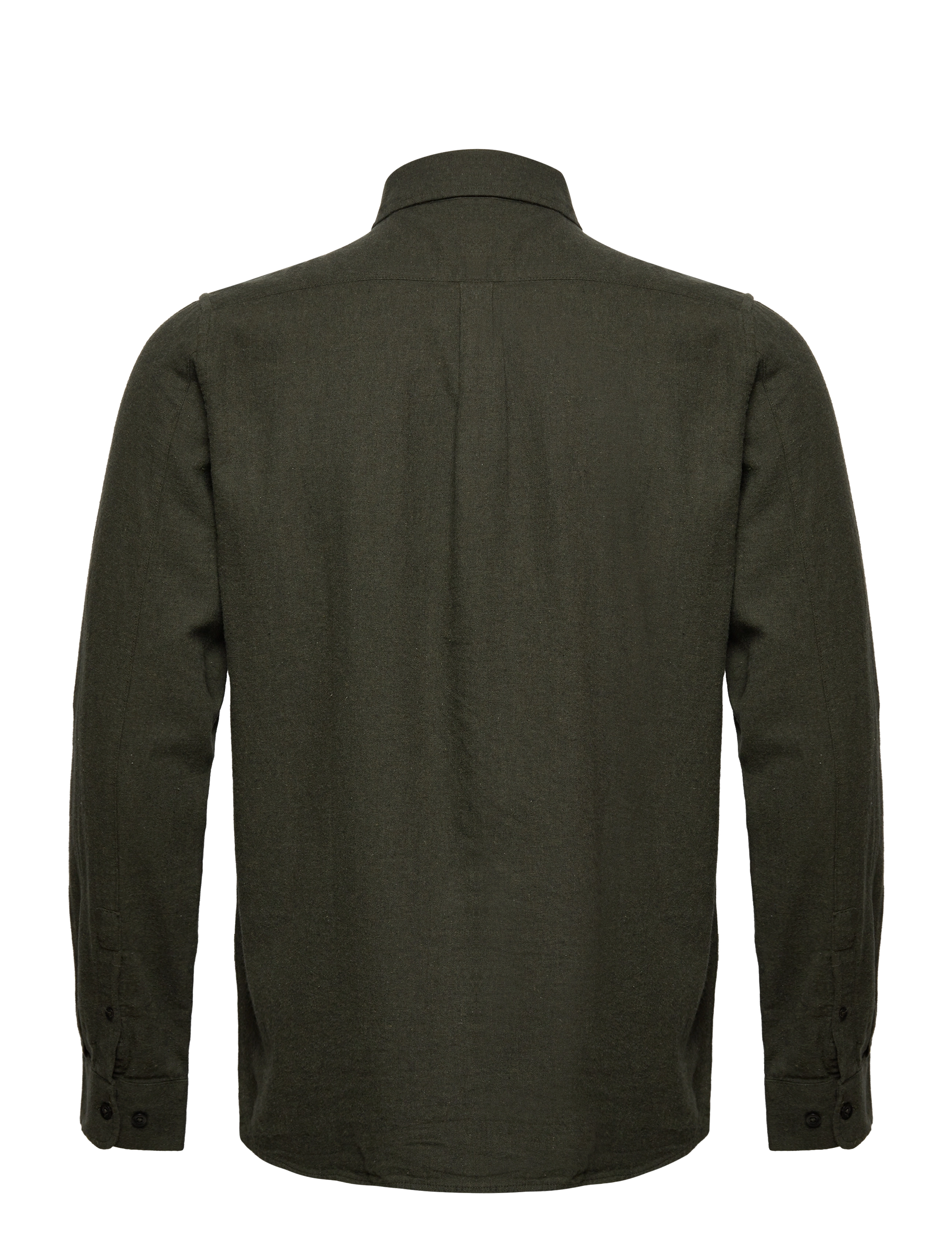 Knowledge Cotton Apparel - Melangé flannel custom fit shirt - - forrest night - 1