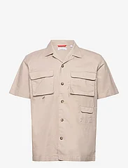 Knowledge Cotton Apparel - WAVE utility stretch canvas box fit - kortærmede t-shirts - light feather gray - 0