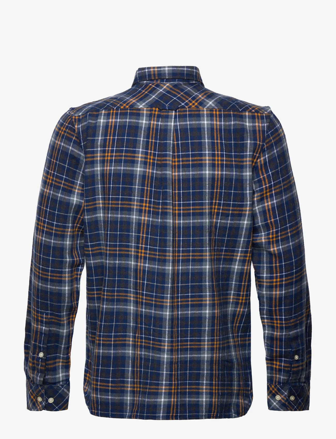 Knowledge Cotton Apparel - Big checked flannel relaxed fit shi - rutiga skjortor - estate blue - 1