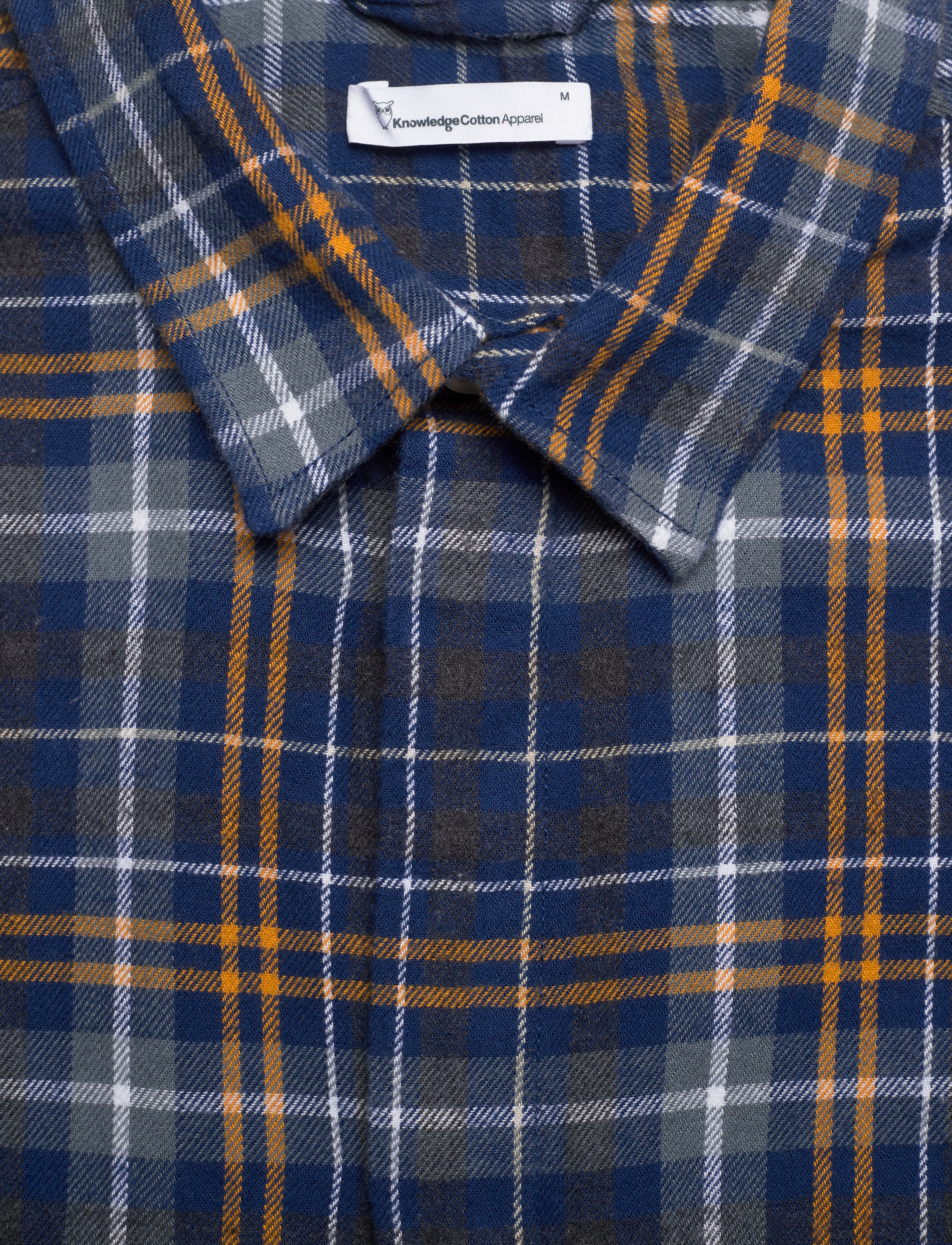 Knowledge Cotton Apparel - Big checked flannel relaxed fit shi - estate blue - 2
