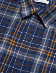 Knowledge Cotton Apparel - Big checked flannel relaxed fit shi - rutiga skjortor - estate blue - 3