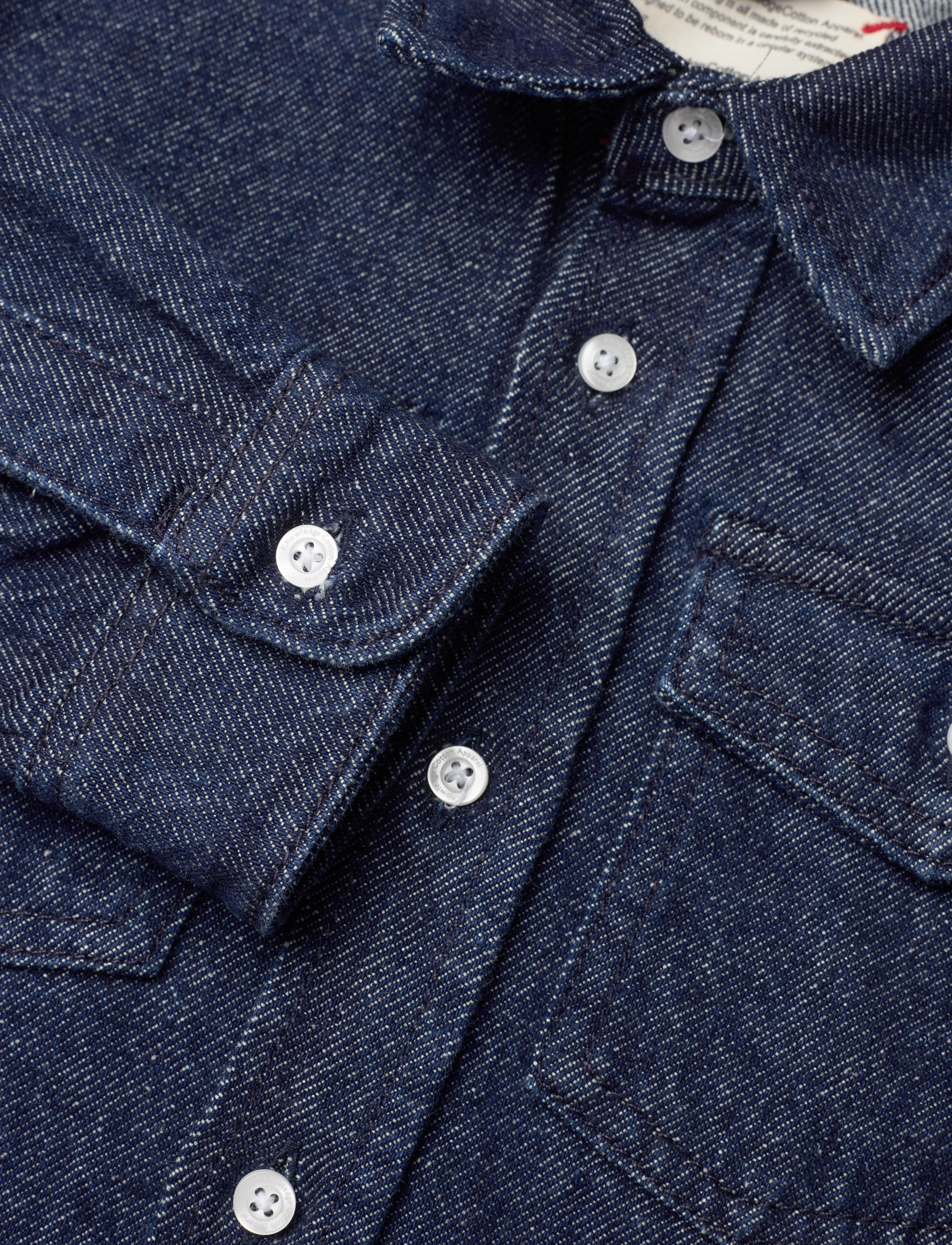 Knowledge Cotton Apparel - Denim overshirt REBORN - GRS/Vegan - classic indigo - 4