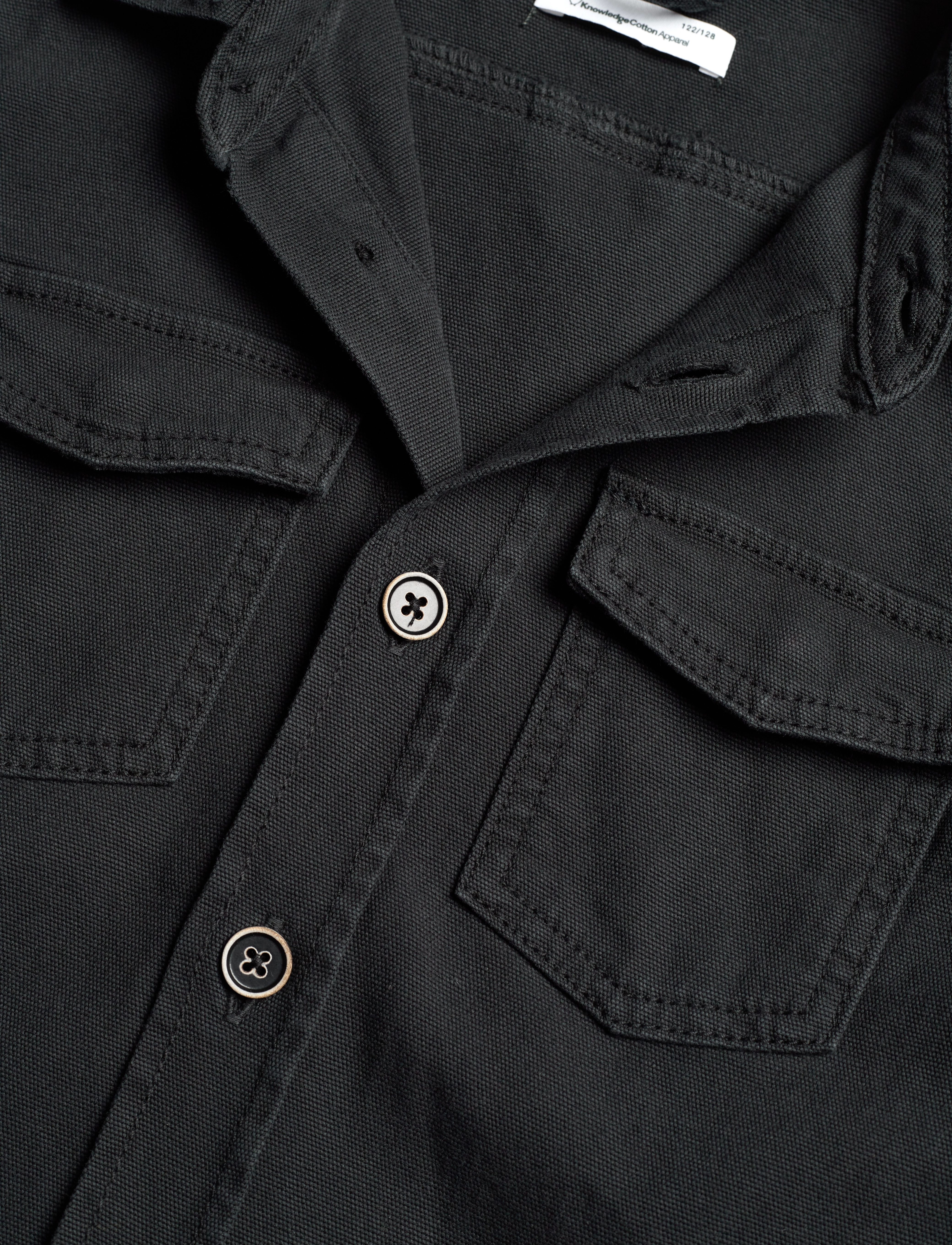 Knowledge Cotton Apparel - Canvas overshirt - GOTS/Vegan - black jet - 2