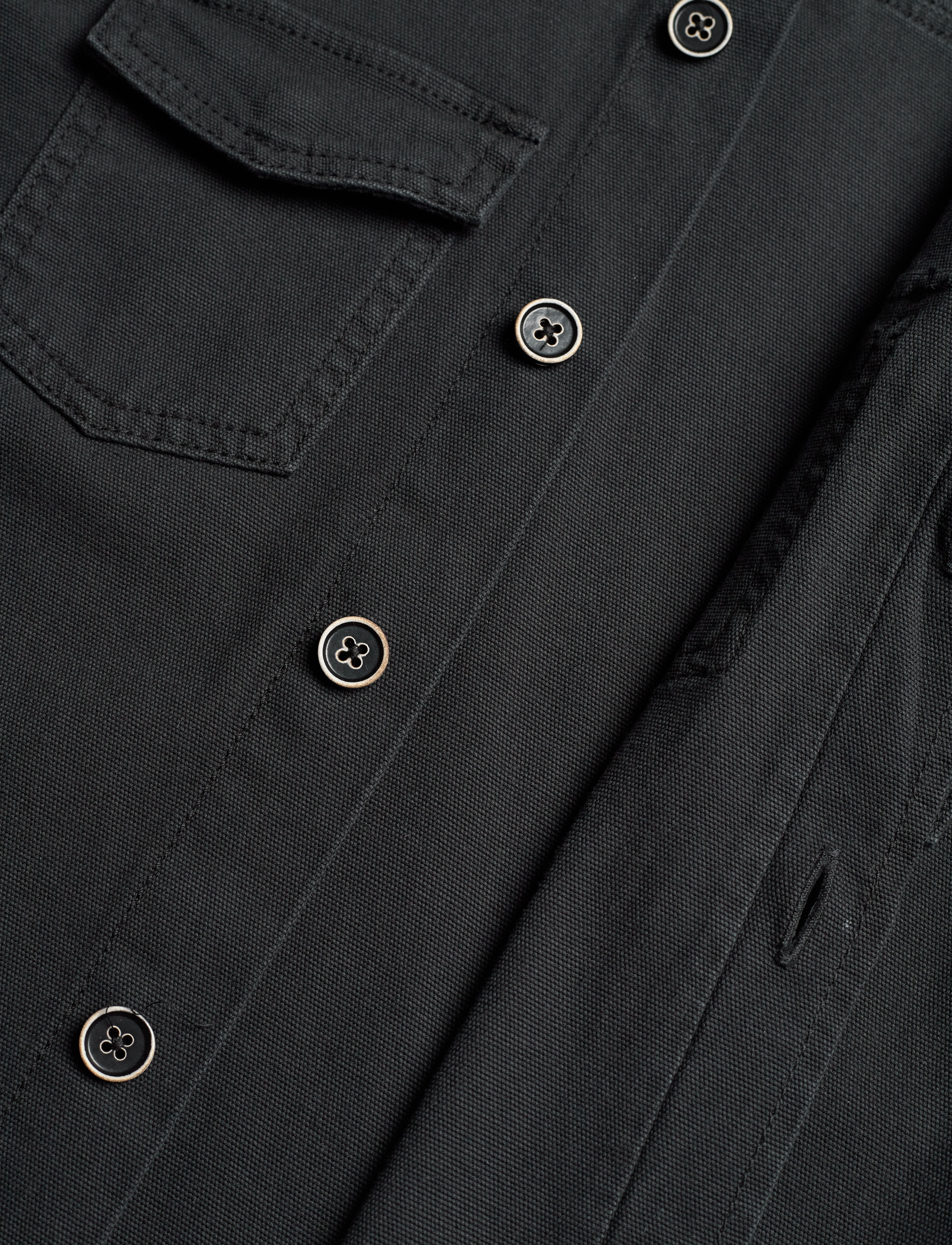 Knowledge Cotton Apparel - Canvas overshirt - GOTS/Vegan - black jet - 3